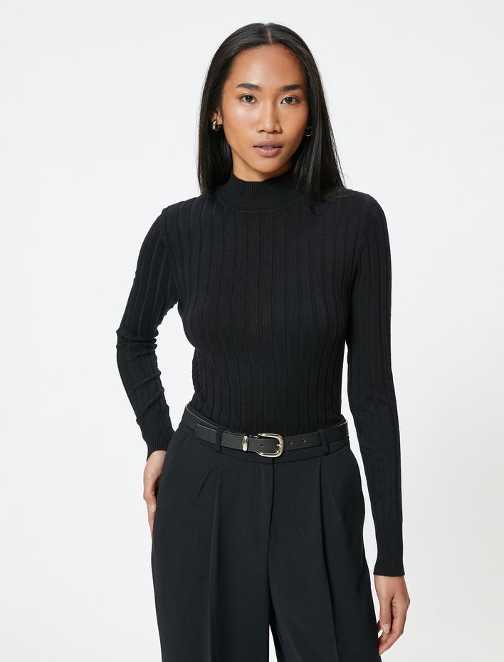  Basic Triko Kazak Dik Yaka Dokulu