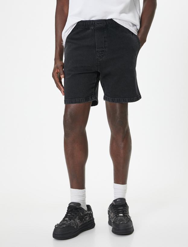 Oversize Kot Şort Bermuda Cep Detaylı Pamuklu_2