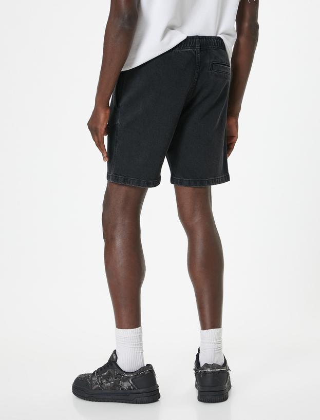 Oversize Kot Şort Bermuda Cep Detaylı Pamuklu_3