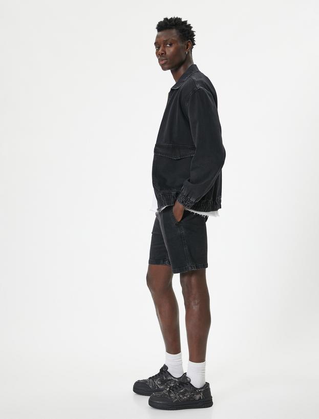 Oversize Kot Şort Bermuda Cep Detaylı Pamuklu_0