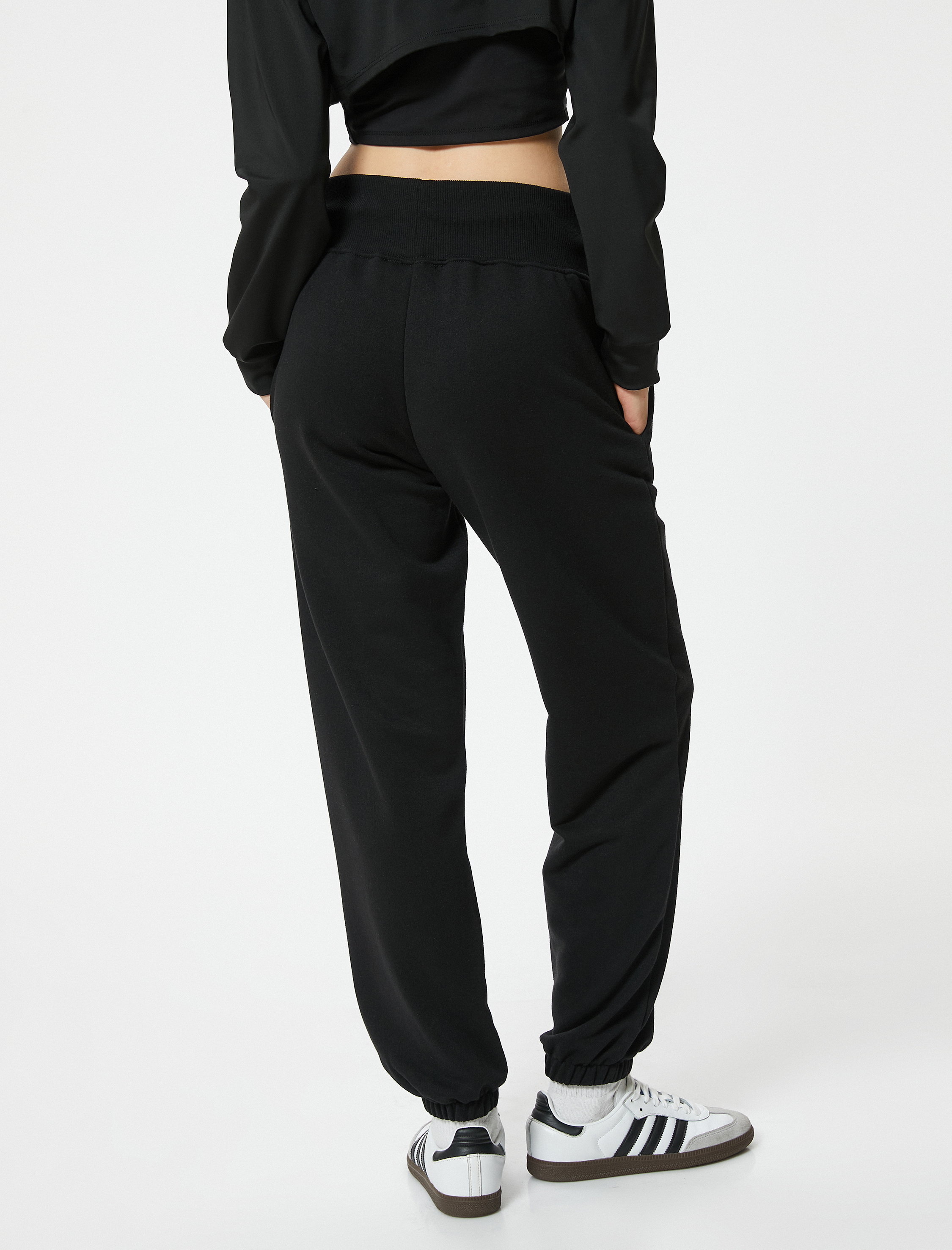   Spor Eşofman Altı Jogger Beli Bağcıklı Yüksek Bel