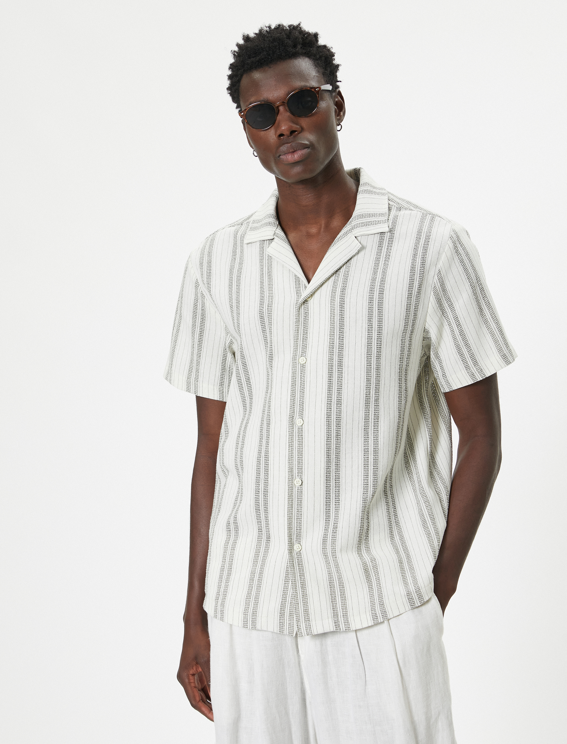   Pamuk Karışımlı Gömlek Regular Fit