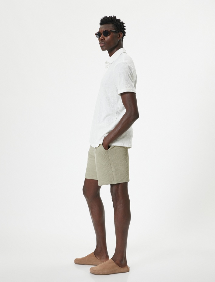  Bermuda Şort Cep Detaylı Pamuklu