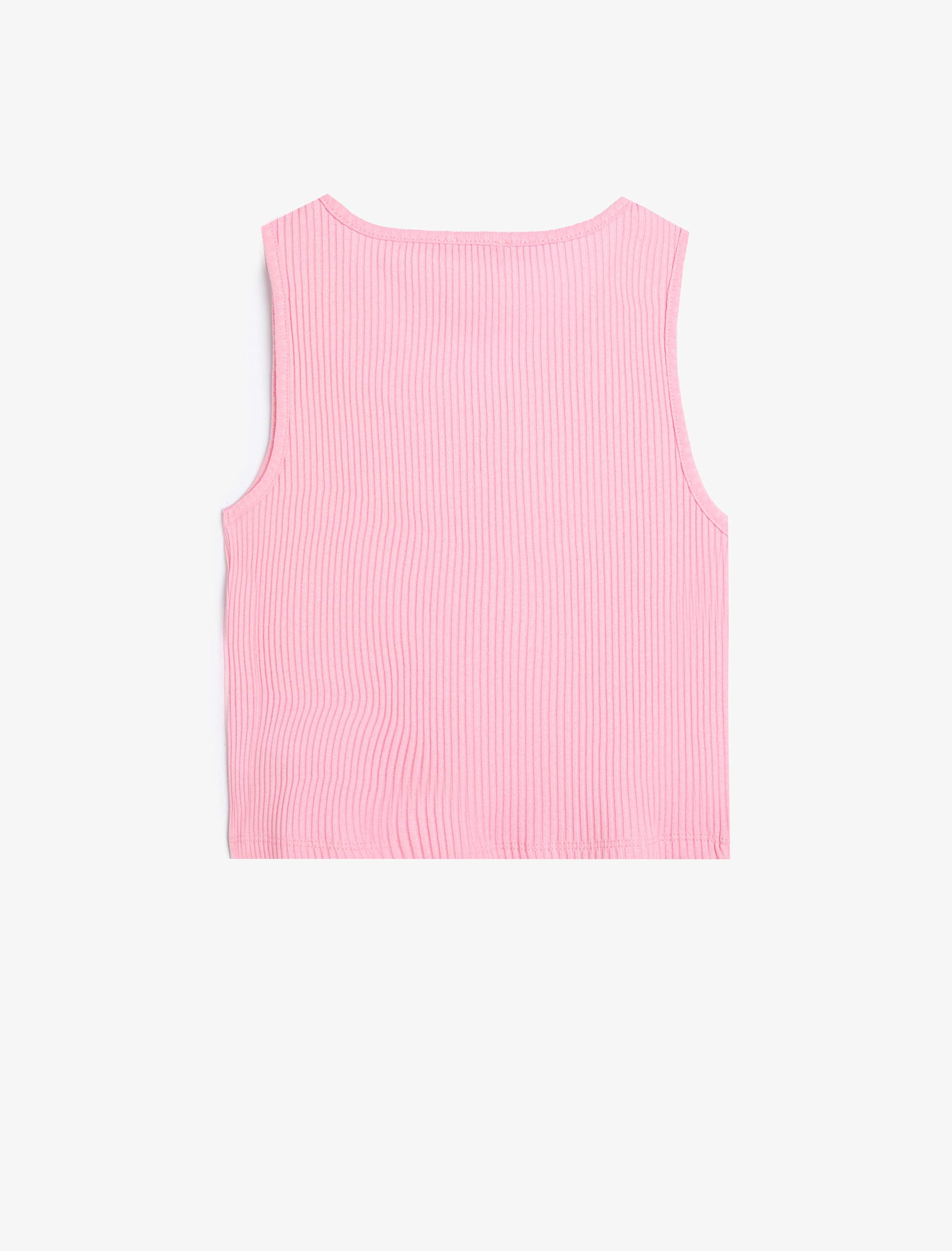  Kız Çocuk Atlet V Yaka Kalp Pencere Detaylı Kolsuz Pamuklu