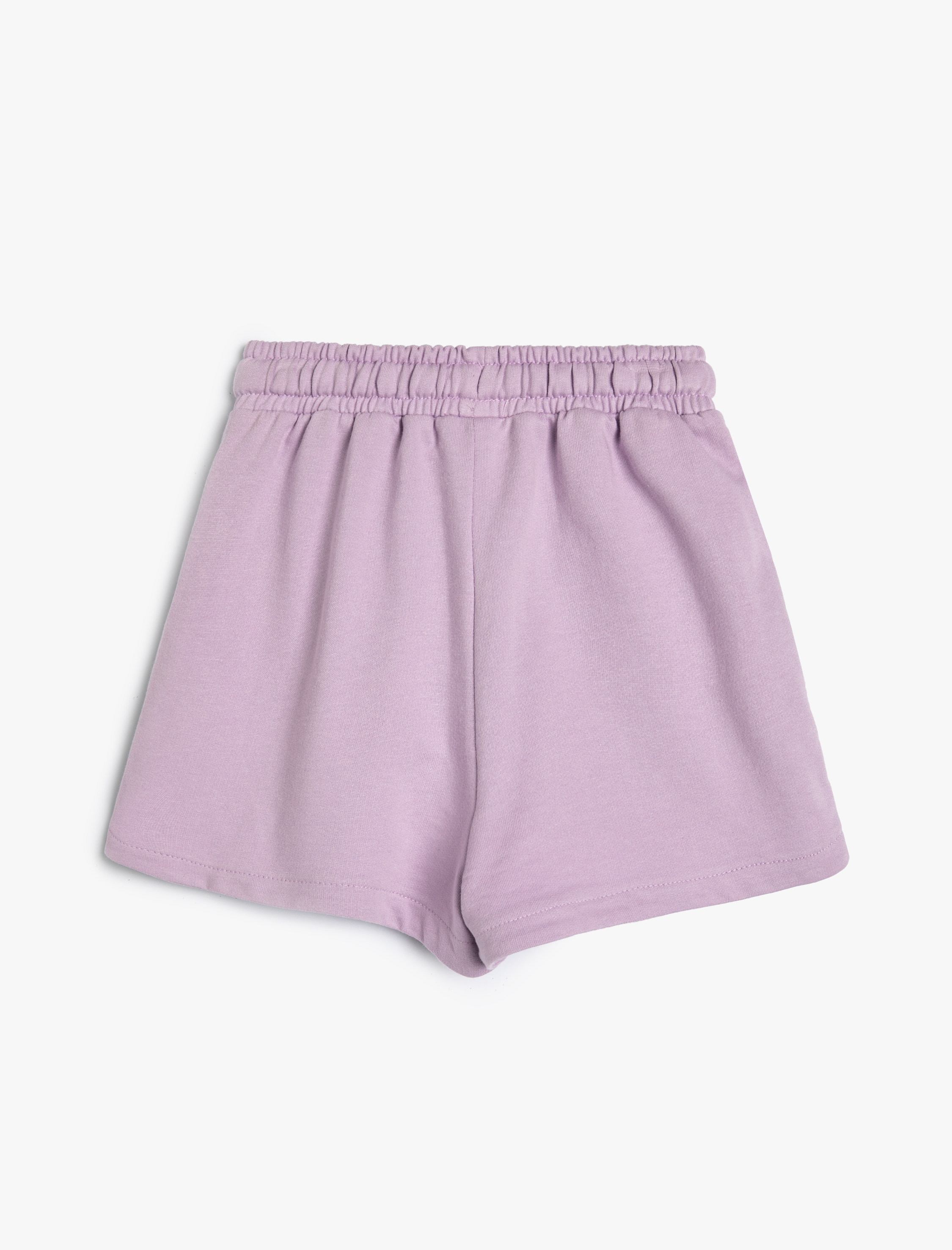  Kız Çocuk 2'li Şort Sweatshirt Slogan Baskı Detaylı Pamuklu