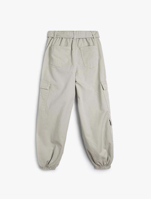 Jogger Pantolon Kargo Cepli Kemer Detaylı Pamuklu_1