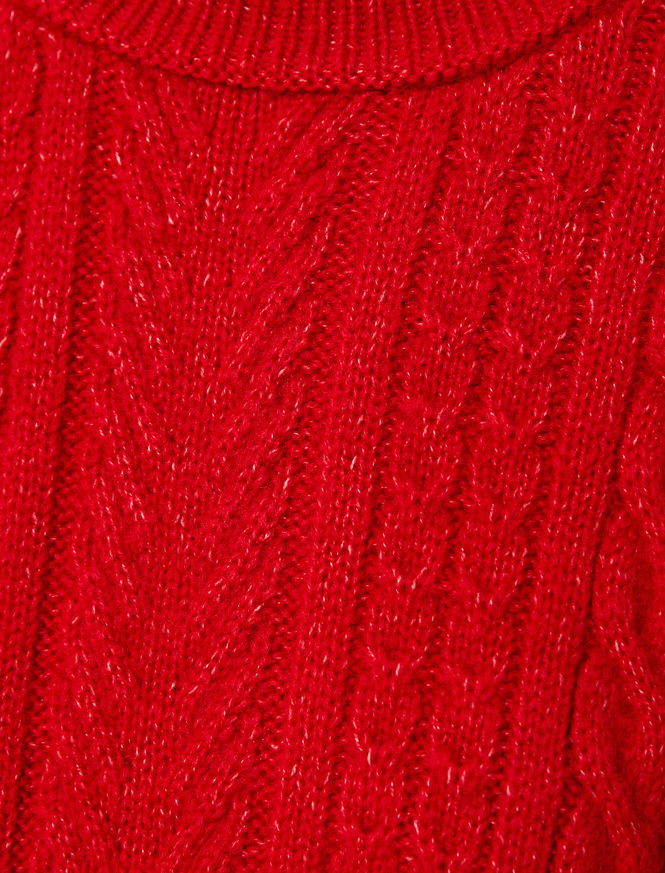   Örgü Dokulu Süveter Bisiklet Yaka Yarasa Kol