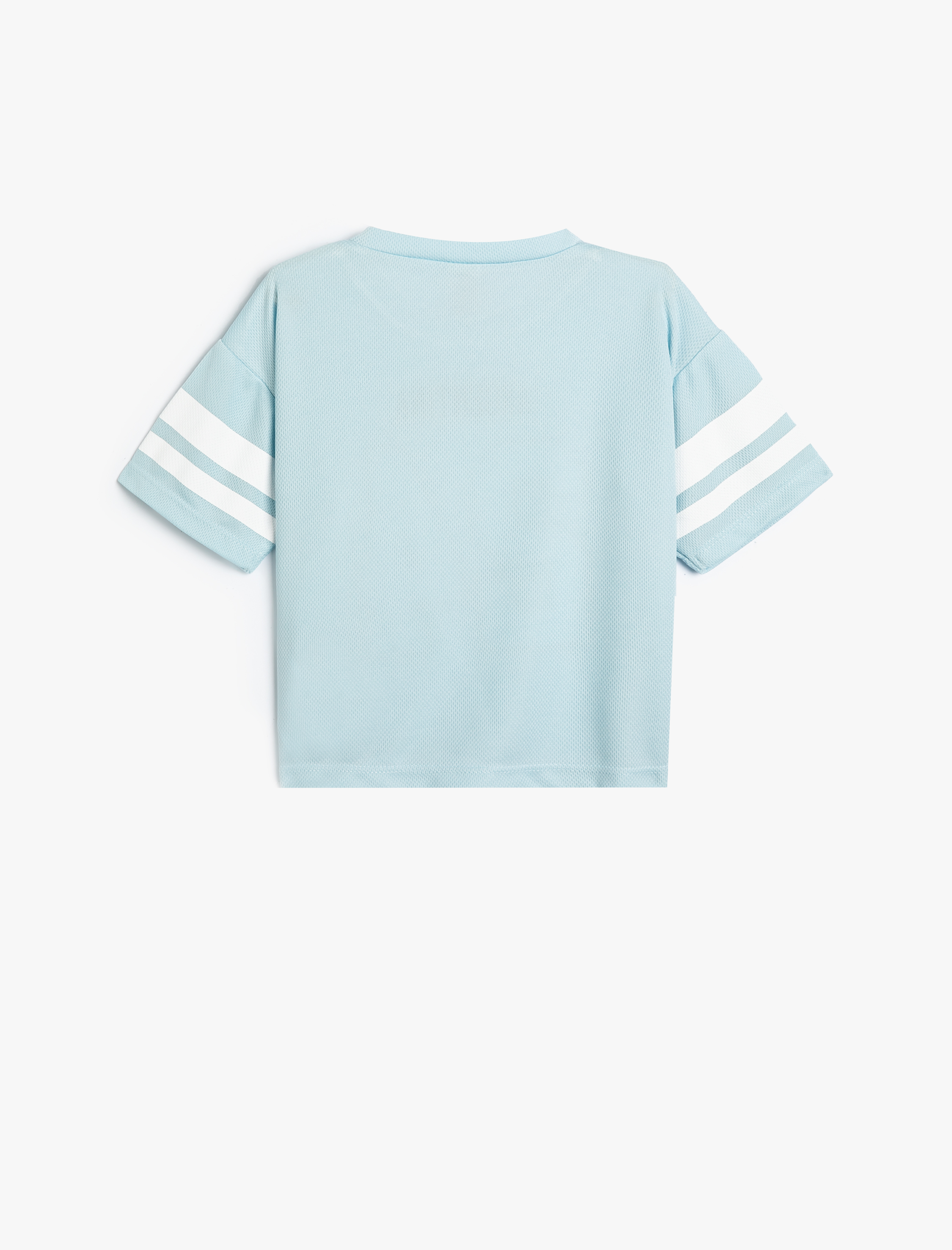  Erkek Bebek Spor Tişört Baskı Detaylı Renk Bloklu Kısa Kollu Bisiklet Yaka