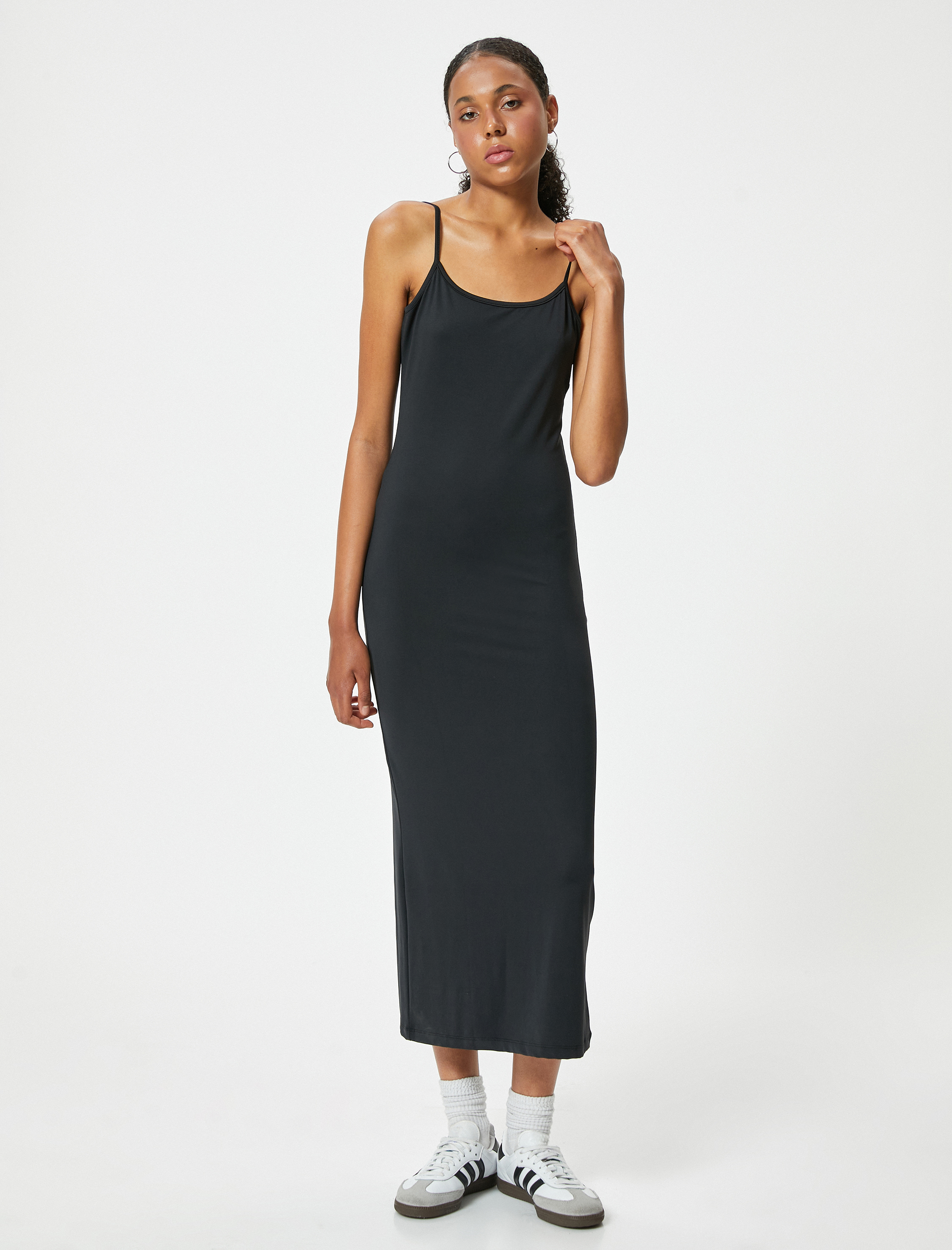   Maksi İnce Askılı Kalem Elbise Slim Fit