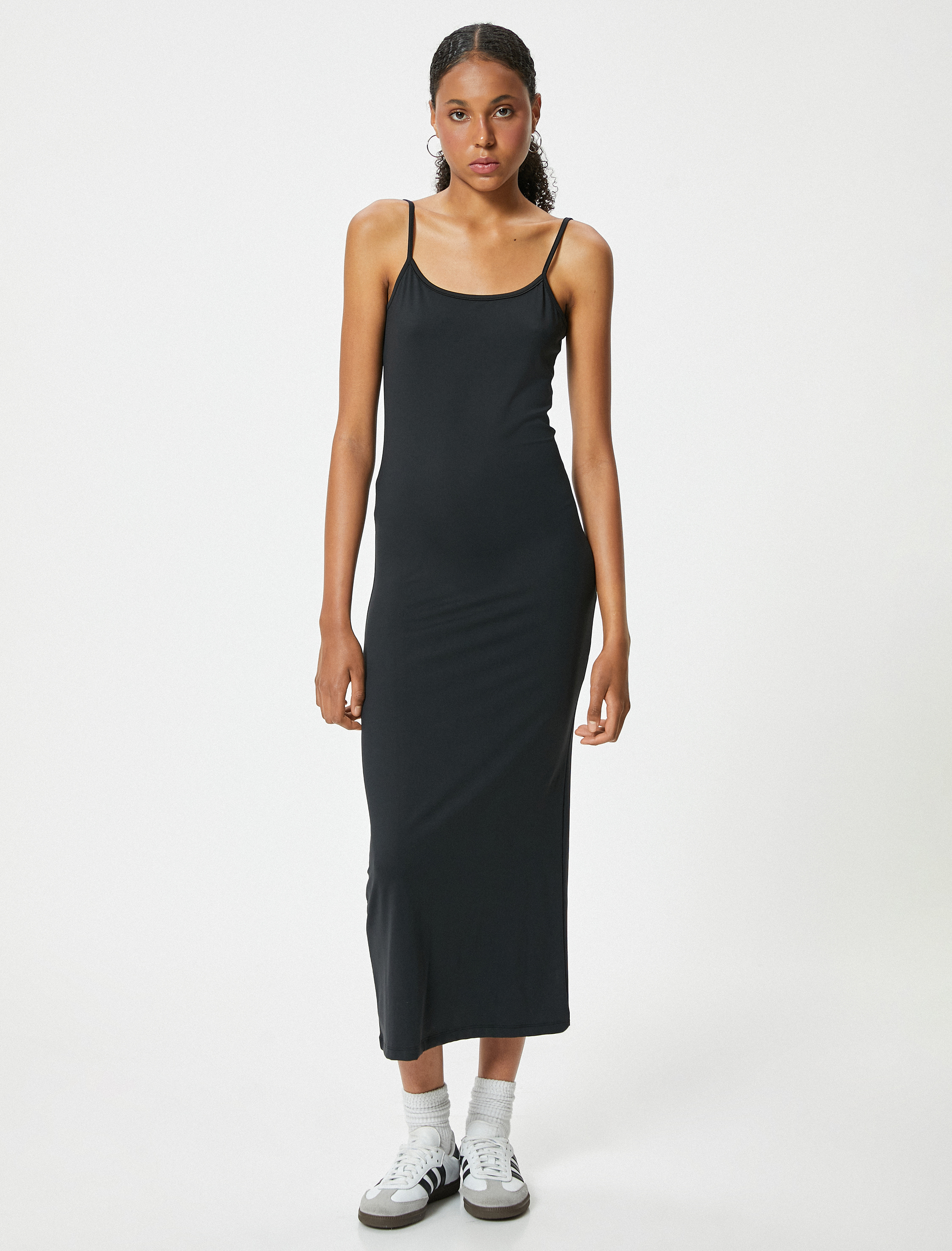   Maksi İnce Askılı Kalem Elbise Slim Fit