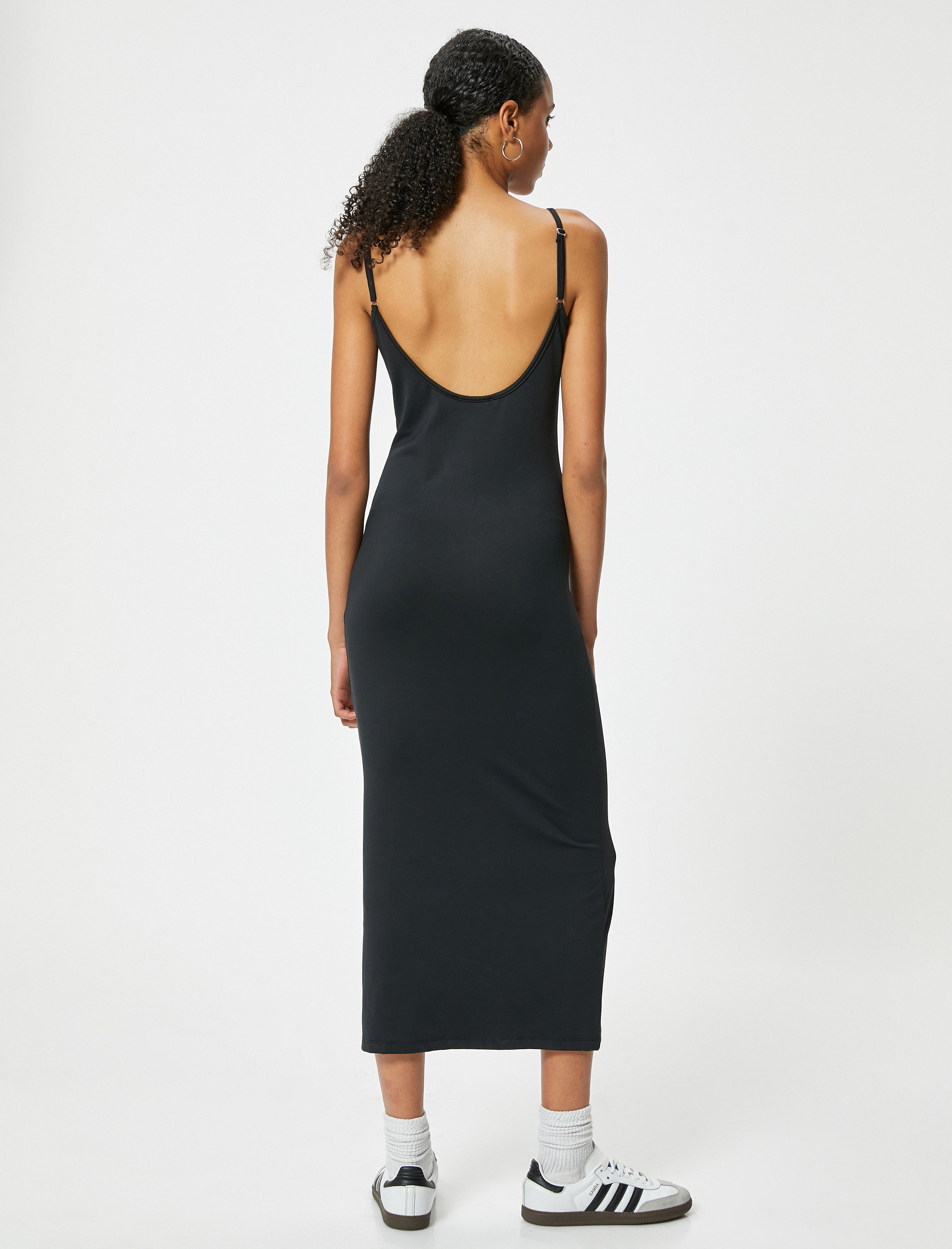   Maksi İnce Askılı Kalem Elbise Slim Fit