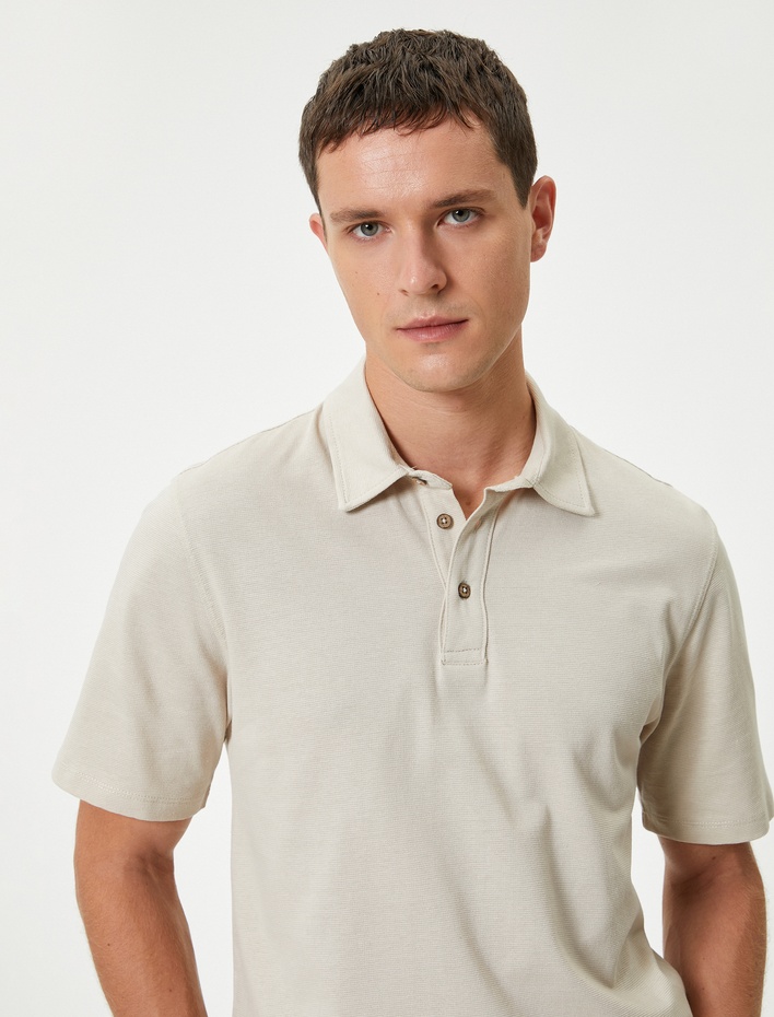 Polo Yaka Tişört Slim Fit Kısa Kollu Pamuklu