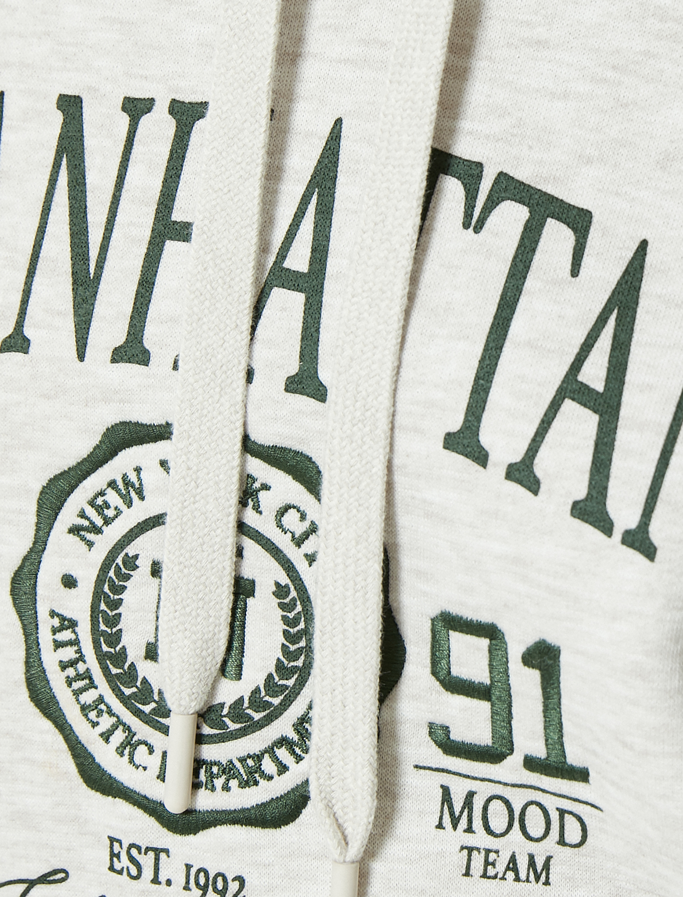 Oversize Sweatshirt Kapüşonlu Kolej Baskılı Kanguru Cepli Şardonlu