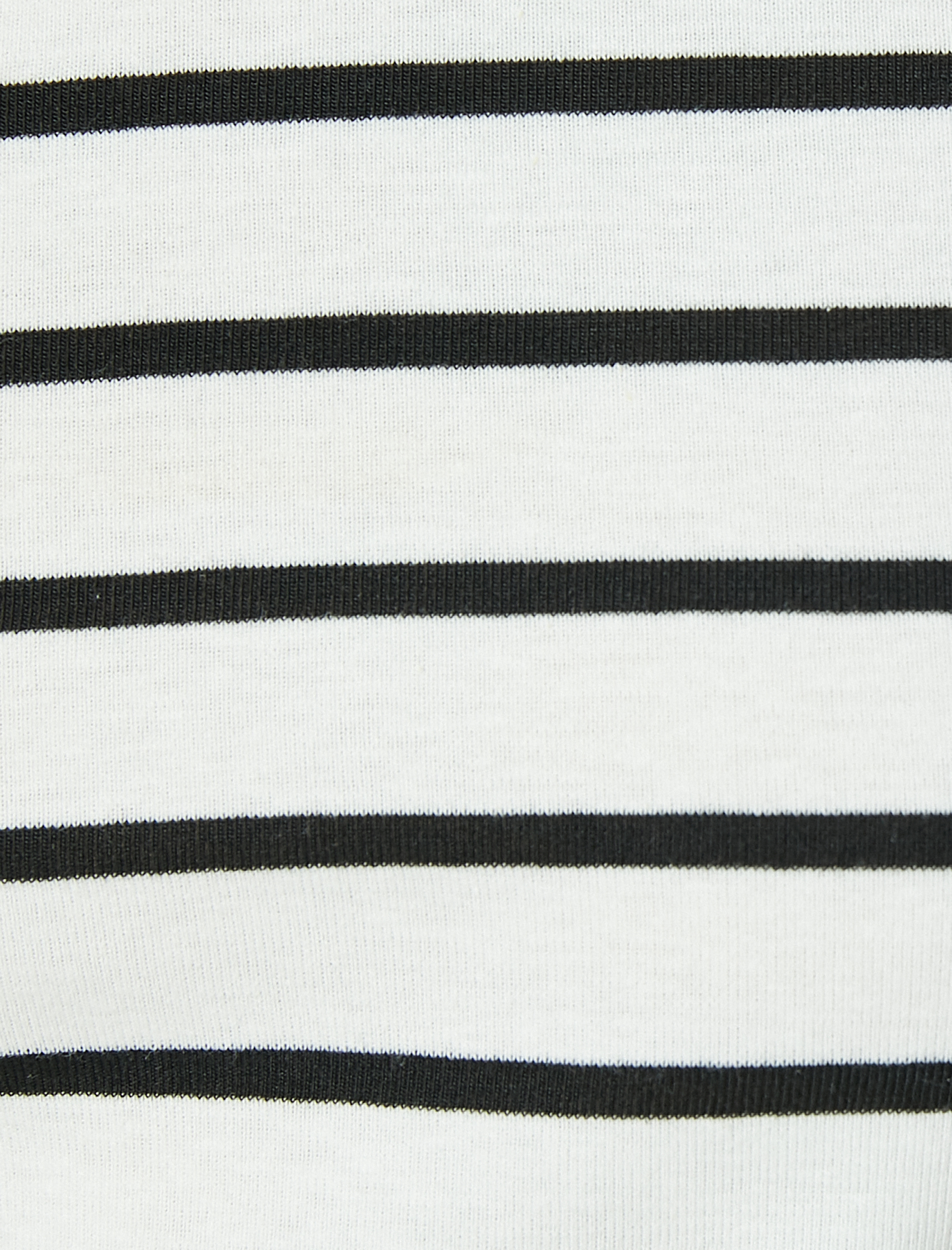   Uzun Kollu Bisiklet Yaka Çizgili Slim Fit Crop Tişört