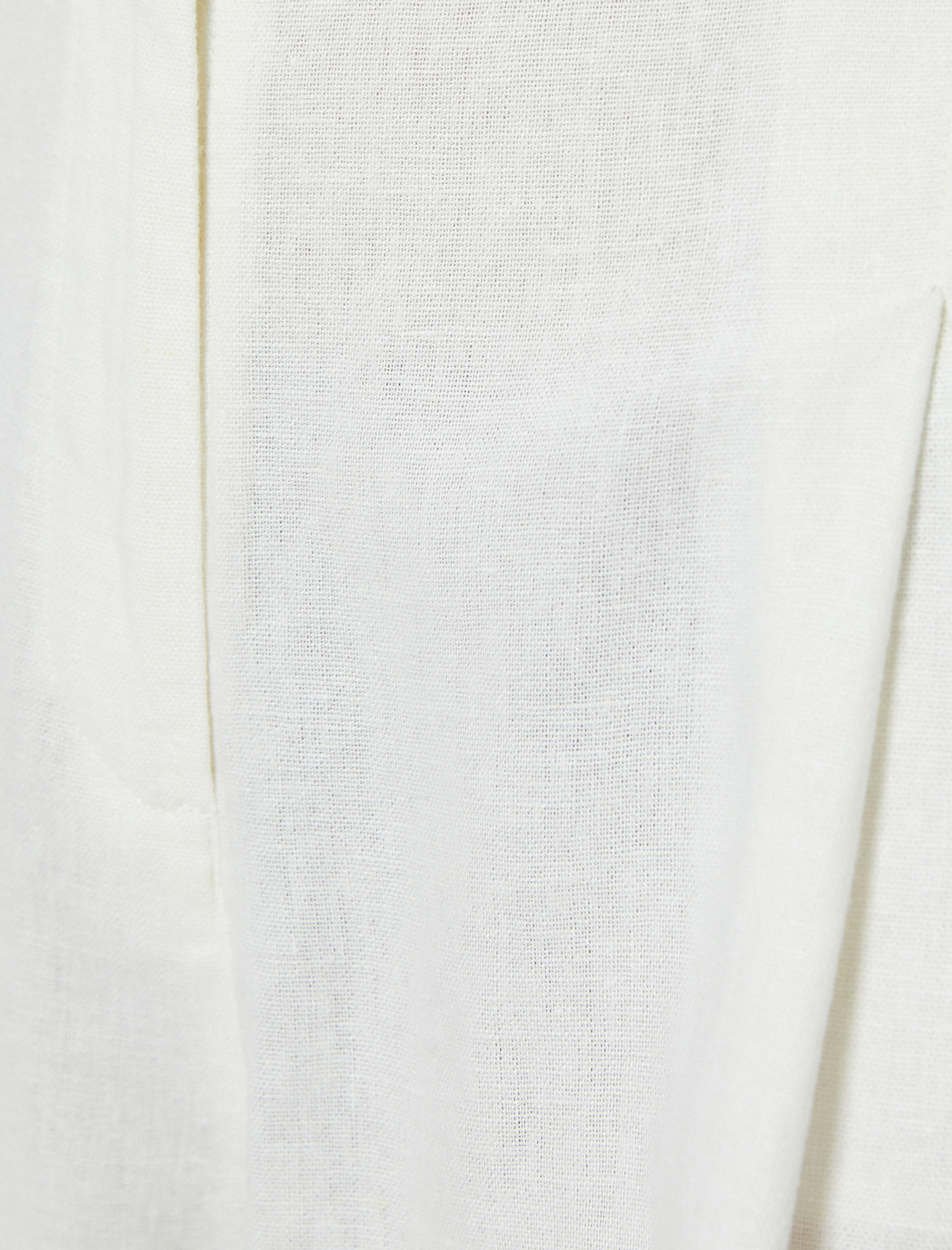   Mini Şort Keten Karışımlı Düğmeli Pileli Standart Bel Cepli