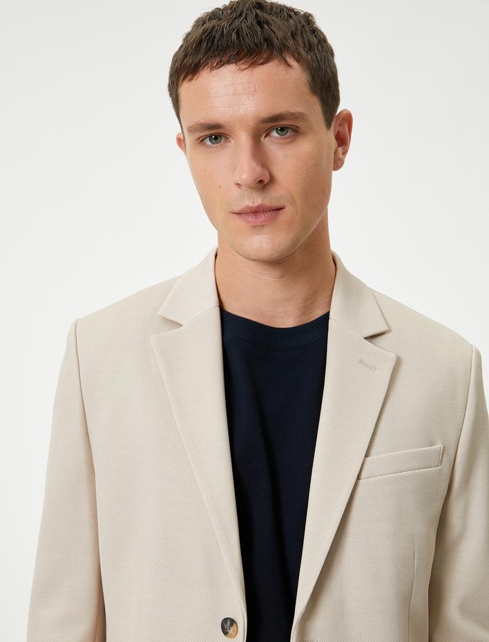  Blazer Ceket Slim Fit Kapaklı Cep Detaylı