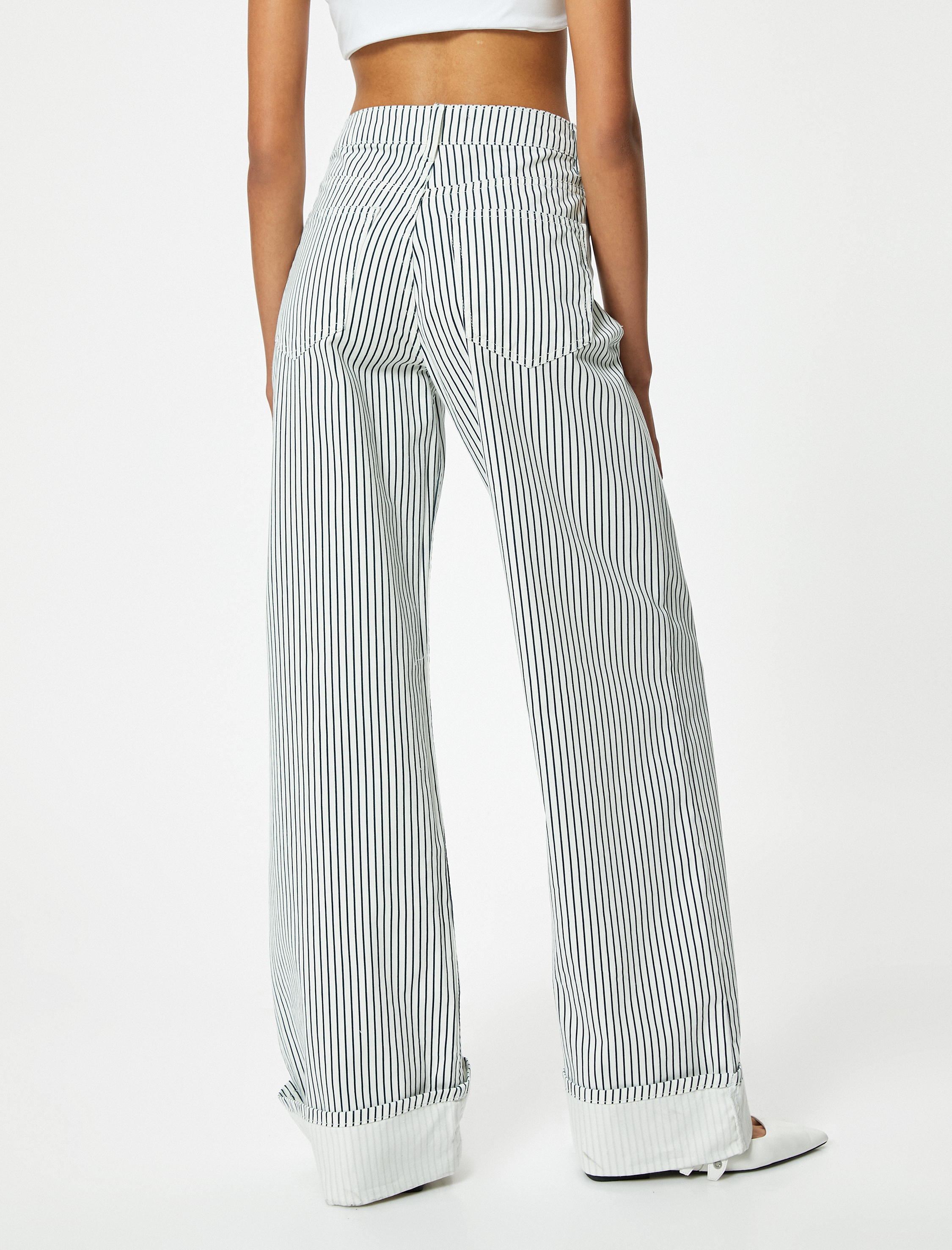   Geniş Paça Pantolon Standart Bel Düğmeli - Bianca  Jean