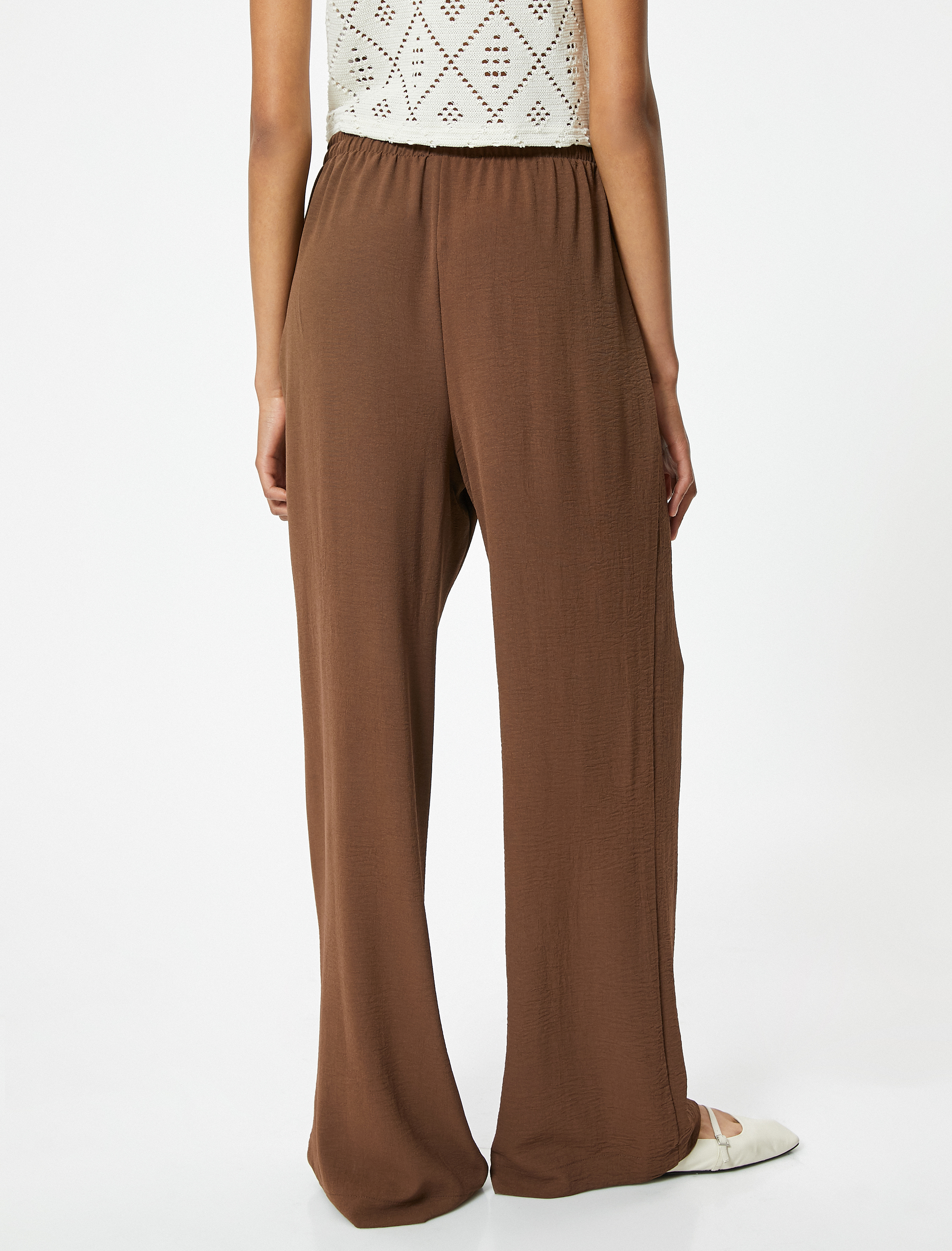   Beli Bağcıklı Pantolon Standart Bel Düz Paça