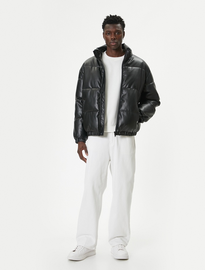  Şişme Mont Uzun Kollu Fermuarlı