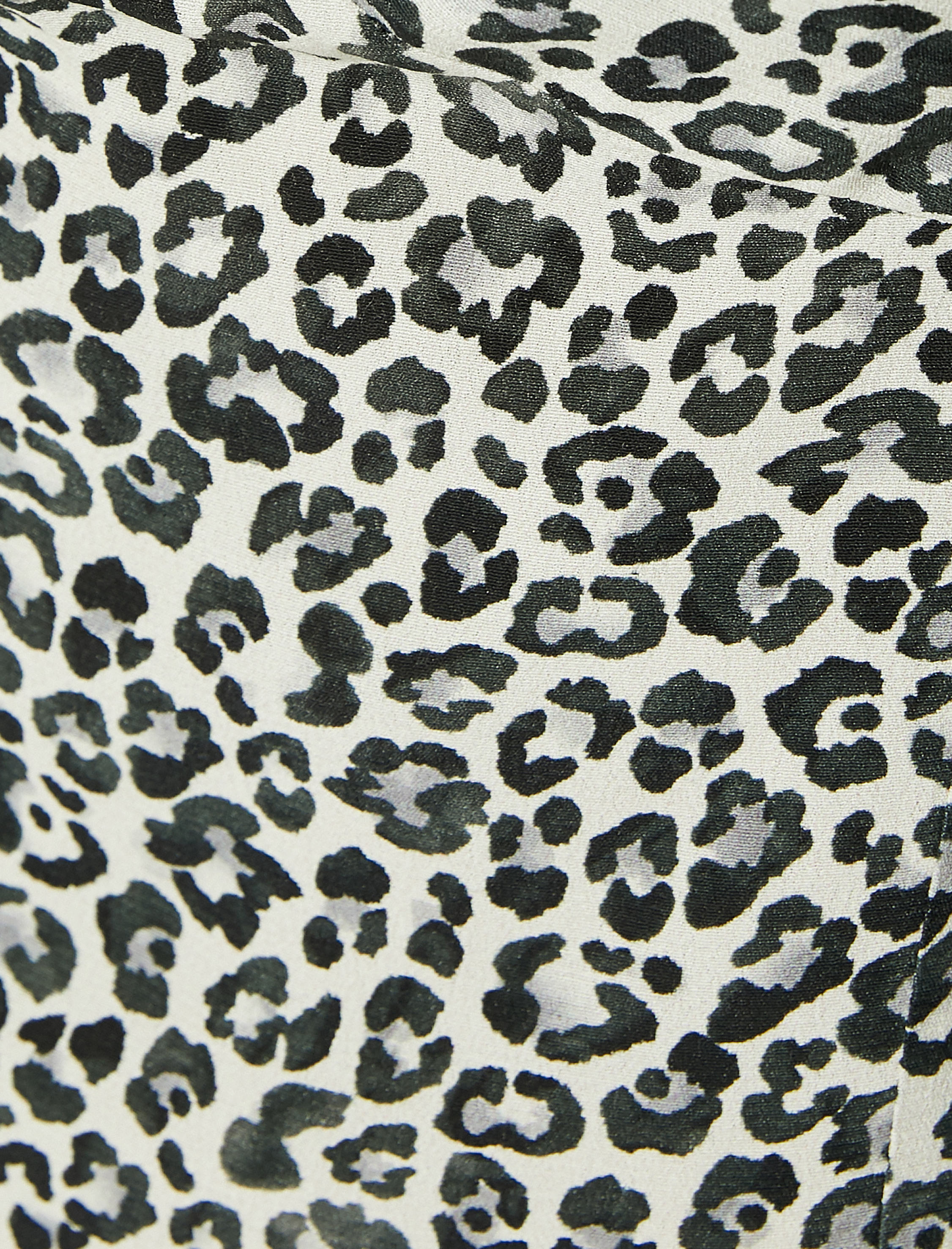   Leopar Desenli Balon Kol Kalp Yaka Mini Elbise