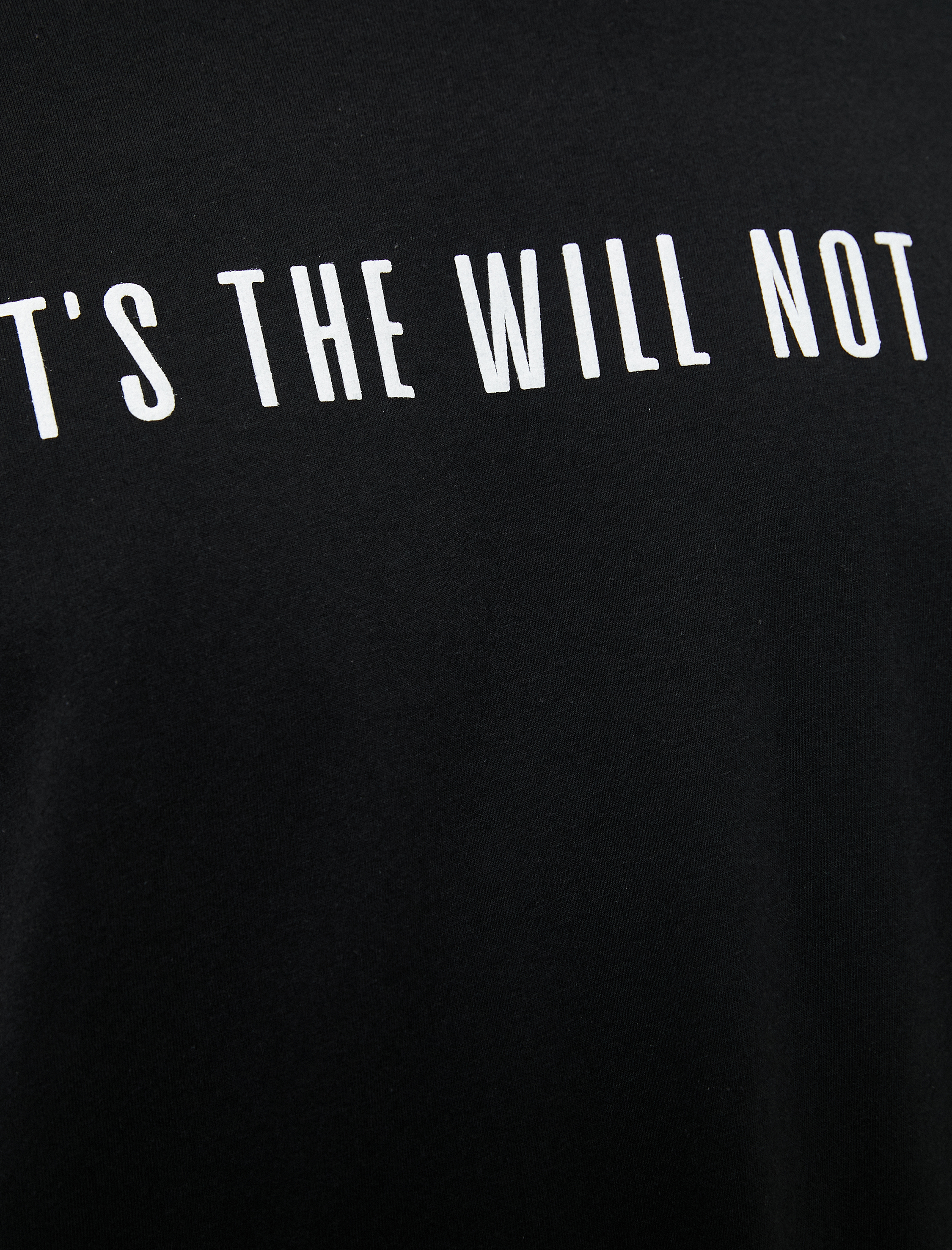   Slogan Baskılı Tişört Kısa Kollu Bisiklet Yaka Pamuklu