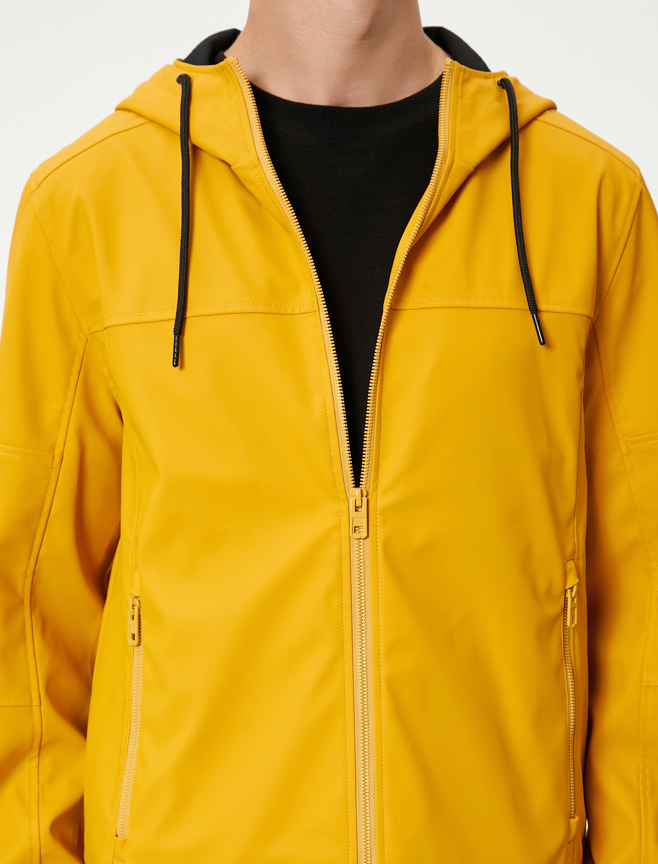   Mevsimlik Ceket Slim Fit Kapşonlu Fermuarlı