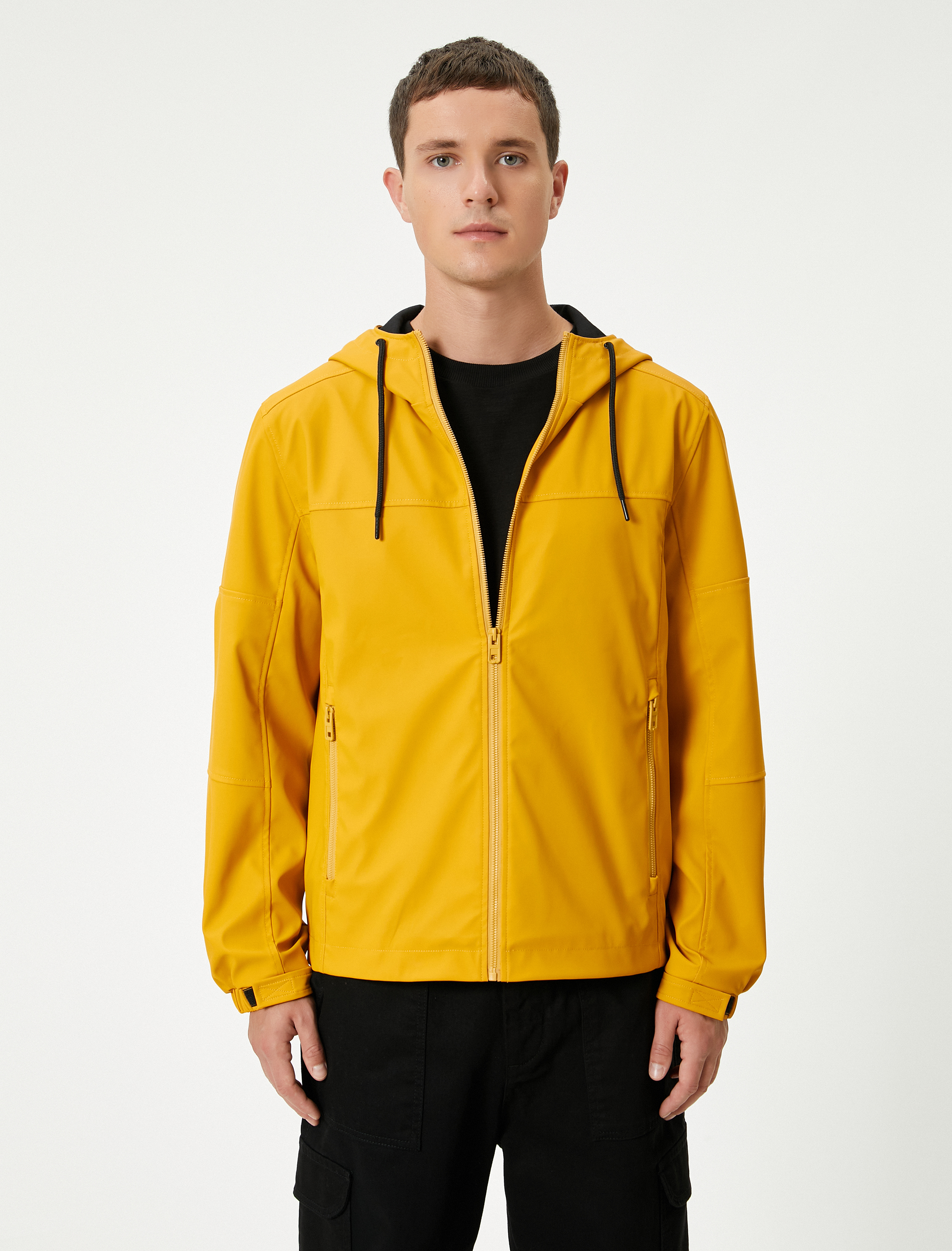   Mevsimlik Ceket Slim Fit Kapşonlu Fermuarlı