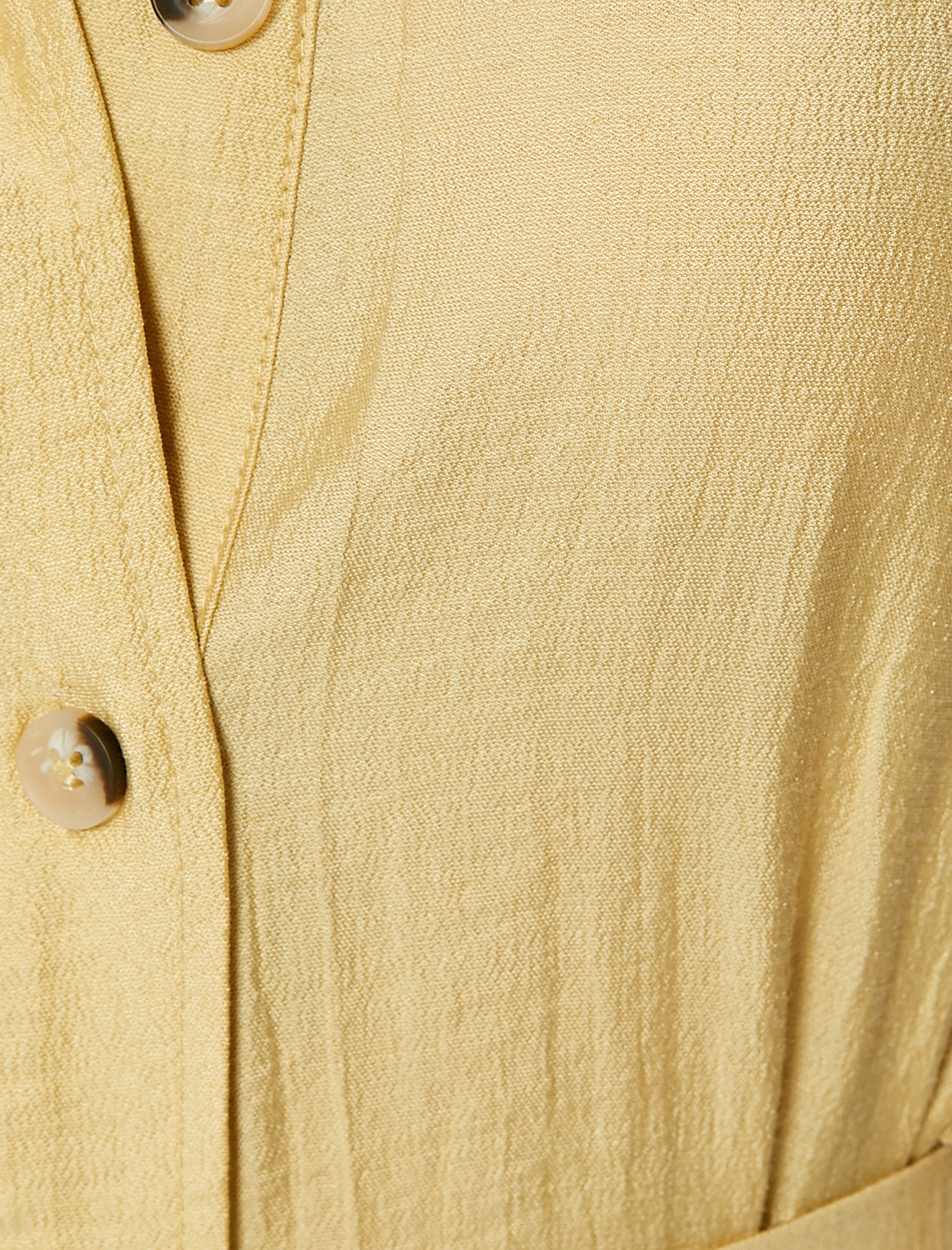   Uzun Gömlek Elbise Kolsuz Kemerli Lyocell Kumaş Karışımlı