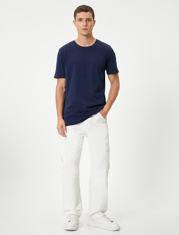 Basic Tişört Slim Fit Bisiklet Yaka Kısa Kollu