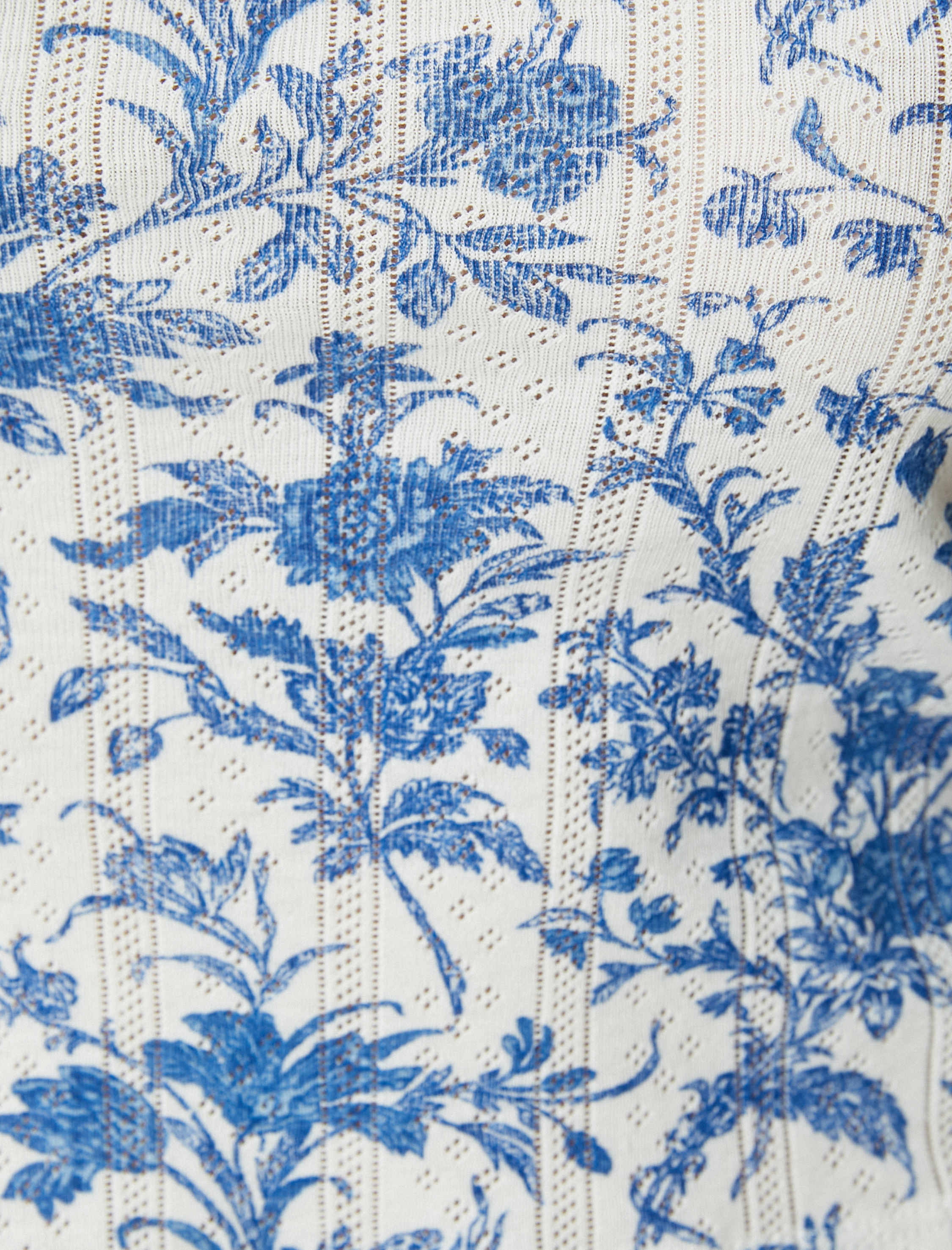   Çiçekli Tişört Kısa Kollu U Yaka Dantel Detaylı Ribanalı Pamuklu