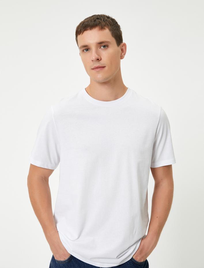  Basic Tişört Kısa Kollu Bisiklet Yaka Regular Fit Pamuklu