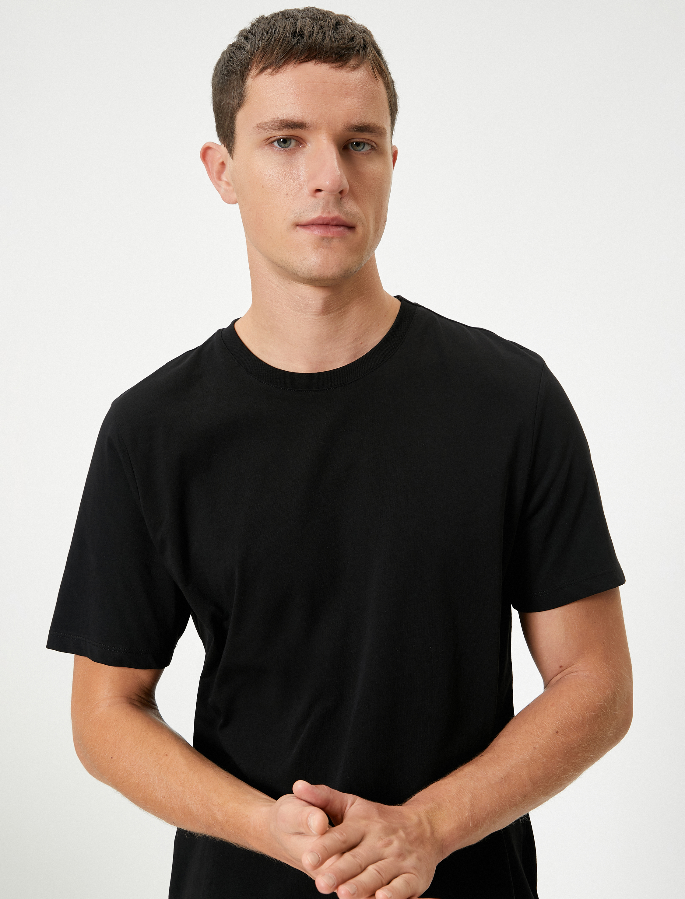   Basic Tişört Kısa Kollu Bisiklet Yaka Regular Fit Pamuklu