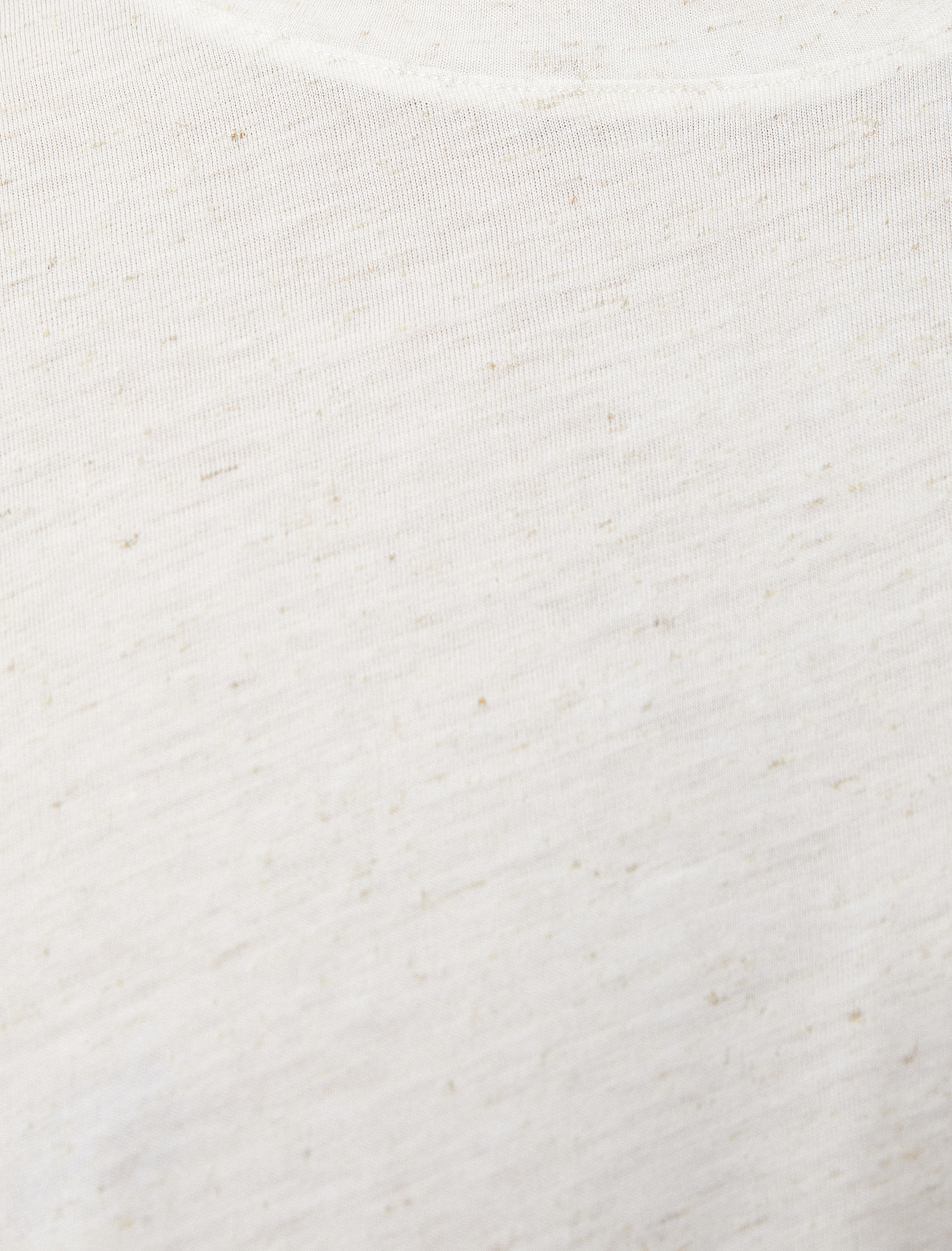 Basic Tişört Kısa Kollu Bisiklet Yaka Keten Karışımlı