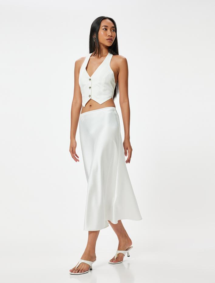  Saten Etek Midi Boy Standart Bel Bol Kalıp