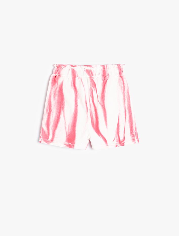 Kız Bebek Şort Beli Lastikli Batik Desenli Pamuklu