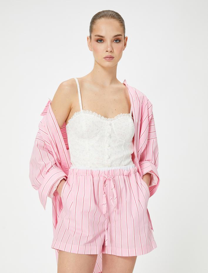  Koton X Sibil Çetinkaya - Boxer Şort Beli Bağlamalı Cepli