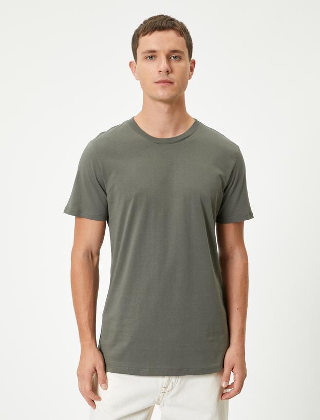 Basic Tişört Slim Fit Bisiklet Yaka Kısa Kollu_2