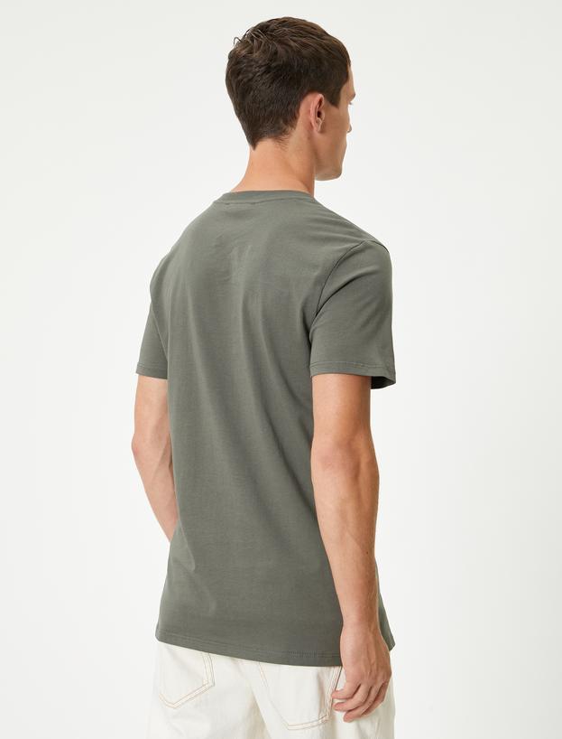 Basic Tişört Slim Fit Bisiklet Yaka Kısa Kollu_3