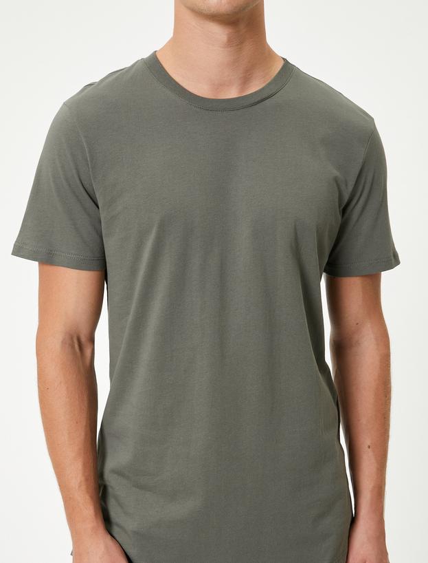 Basic Tişört Slim Fit Bisiklet Yaka Kısa Kollu_4
