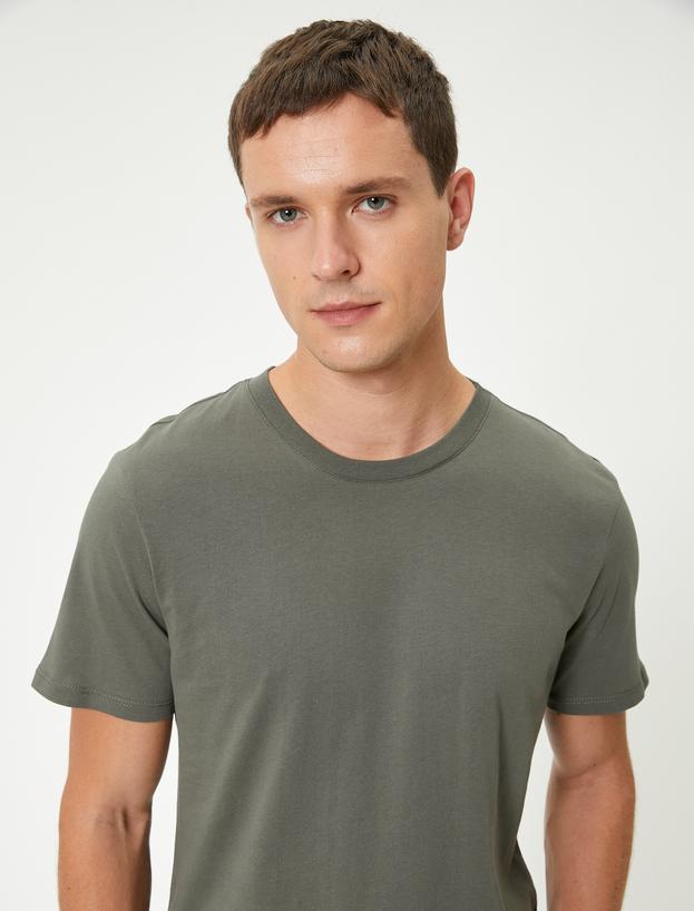 Basic Tişört Slim Fit Bisiklet Yaka Kısa Kollu_1