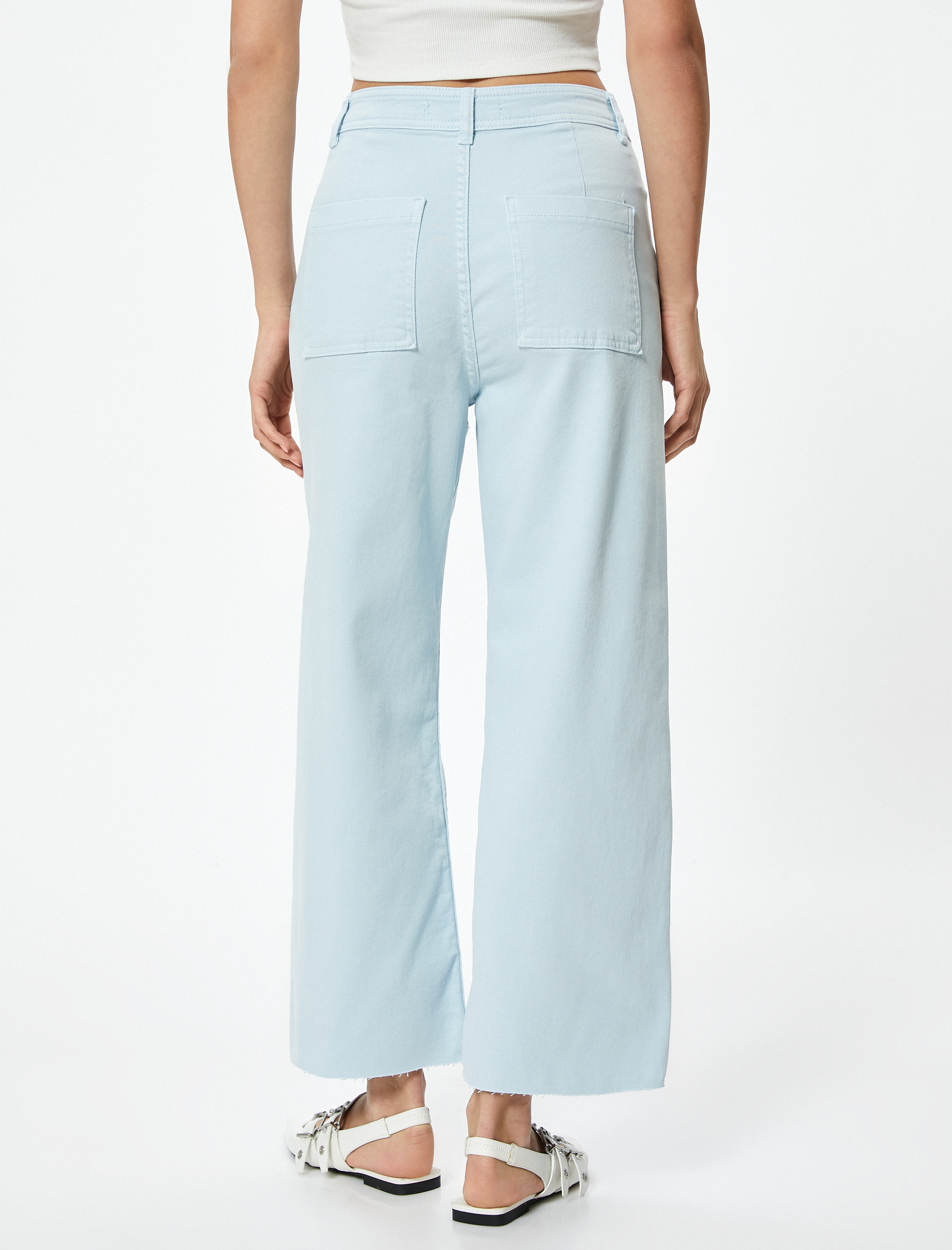   Geniş Kısa Paça Kot Pantolon Yüksek Bel - Sandra Jeans