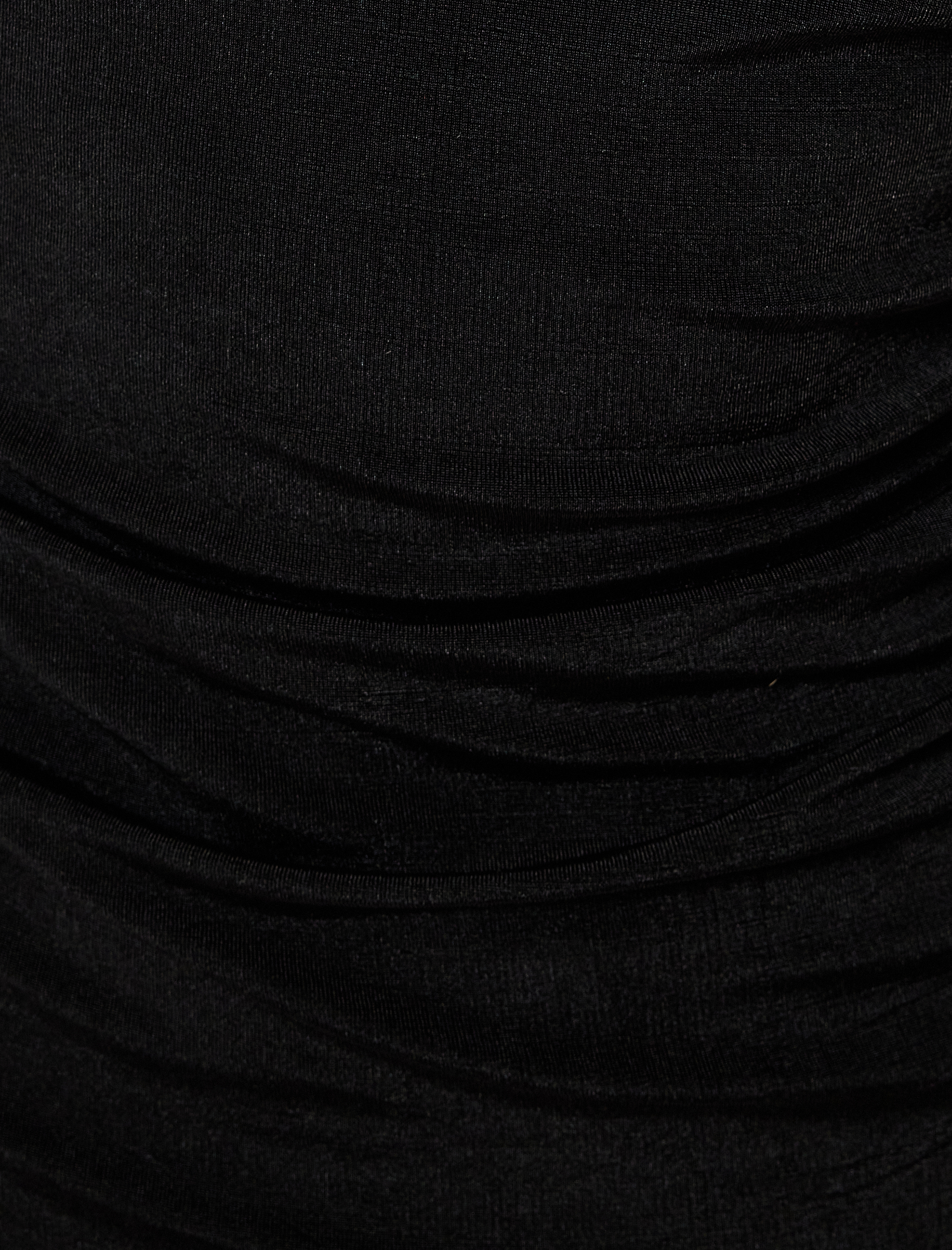   Sırt Dekolteli Mini Kalem Elbise Kap Kol Yuvarlak Yaka