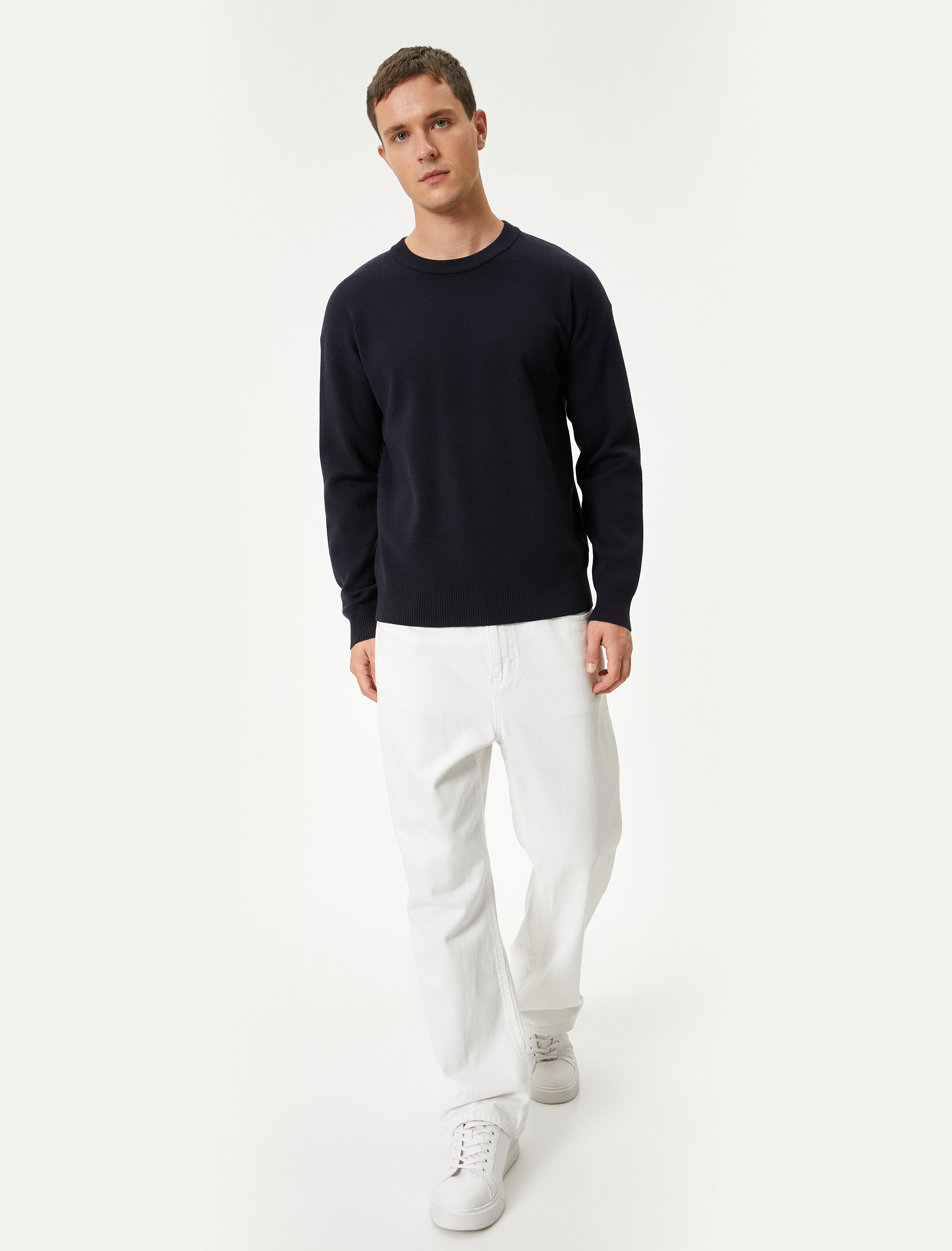   Basic Kazak Bisiklet Yaka Uzun Kollu