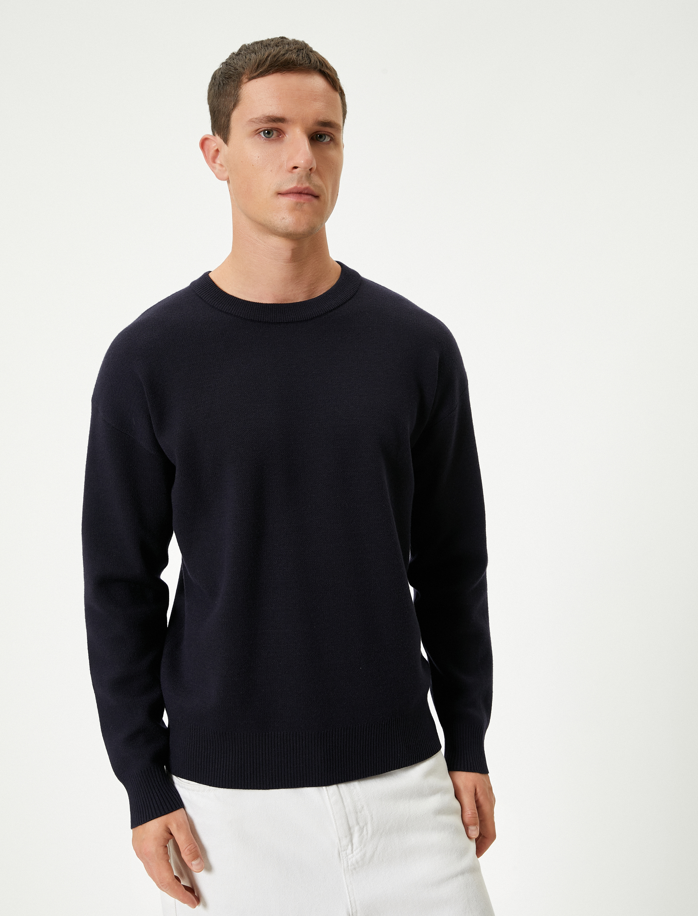   Basic Kazak Bisiklet Yaka Uzun Kollu