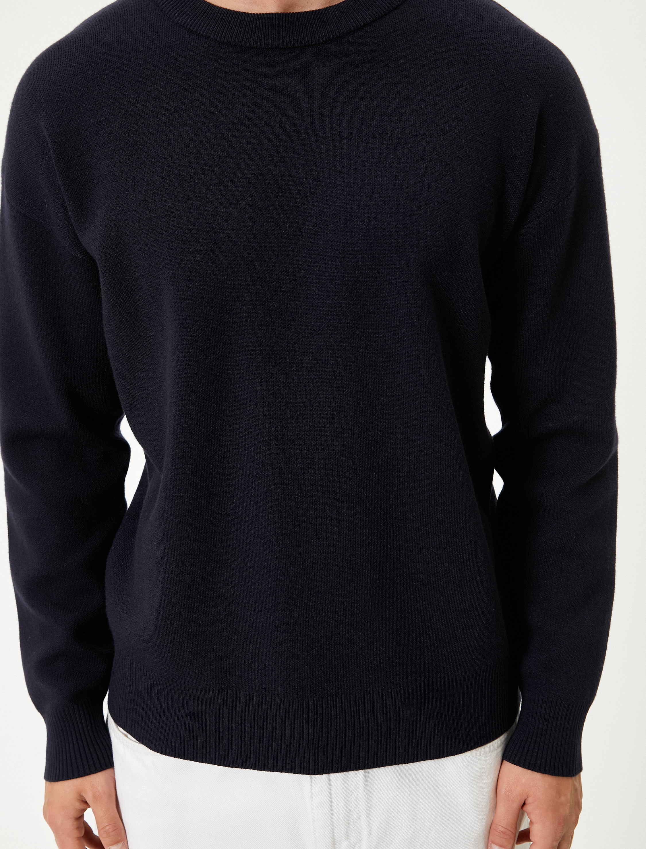   Basic Kazak Bisiklet Yaka Uzun Kollu