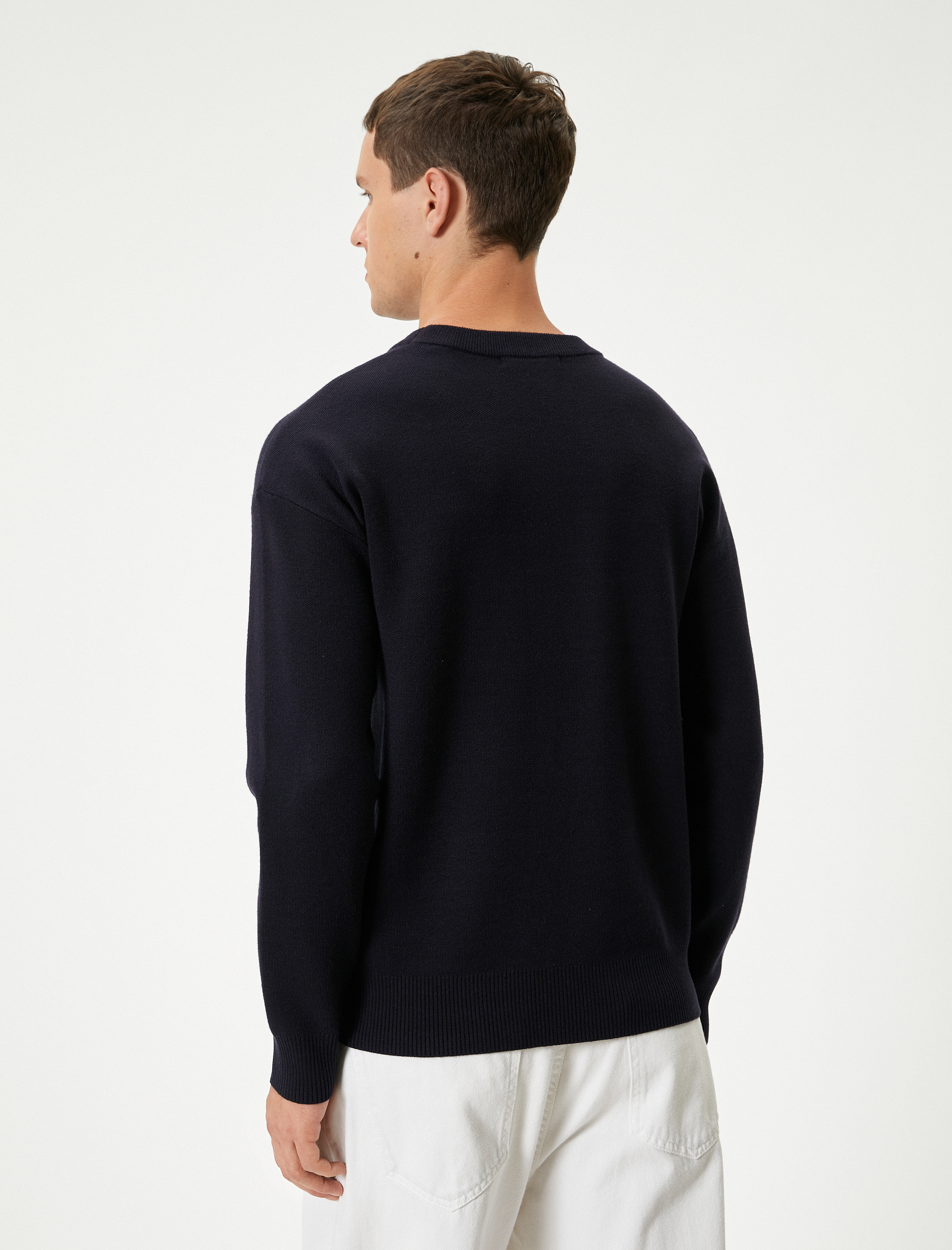   Basic Kazak Bisiklet Yaka Uzun Kollu