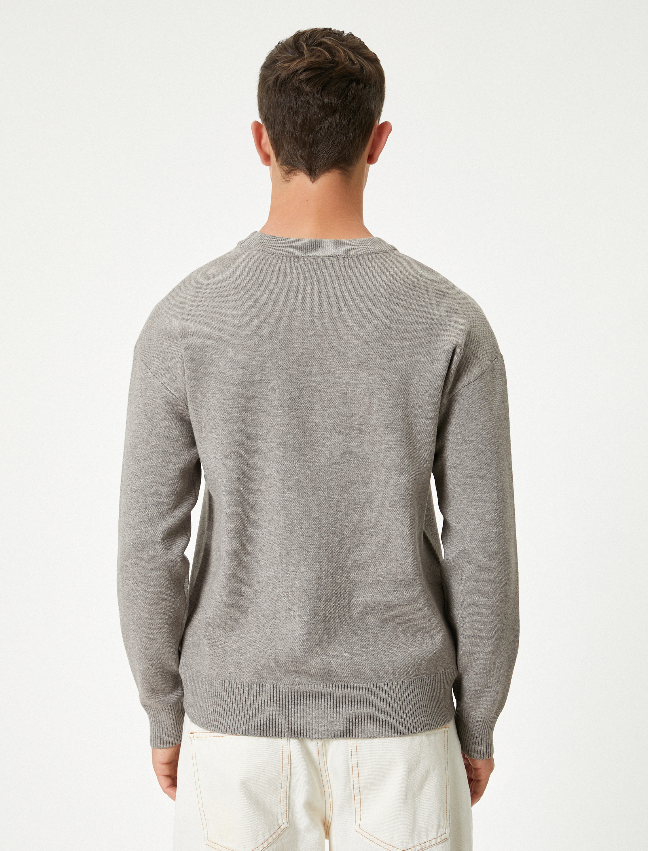   Basic Kazak Bisiklet Yaka Uzun Kollu