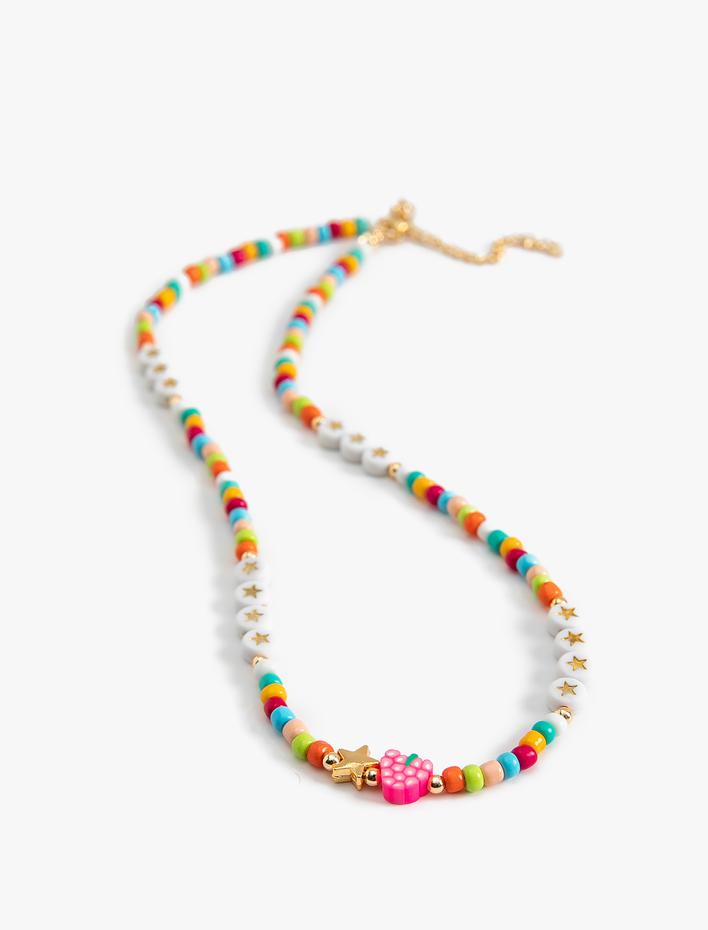 Kadın Boncuklu Kolye Çok Renkli