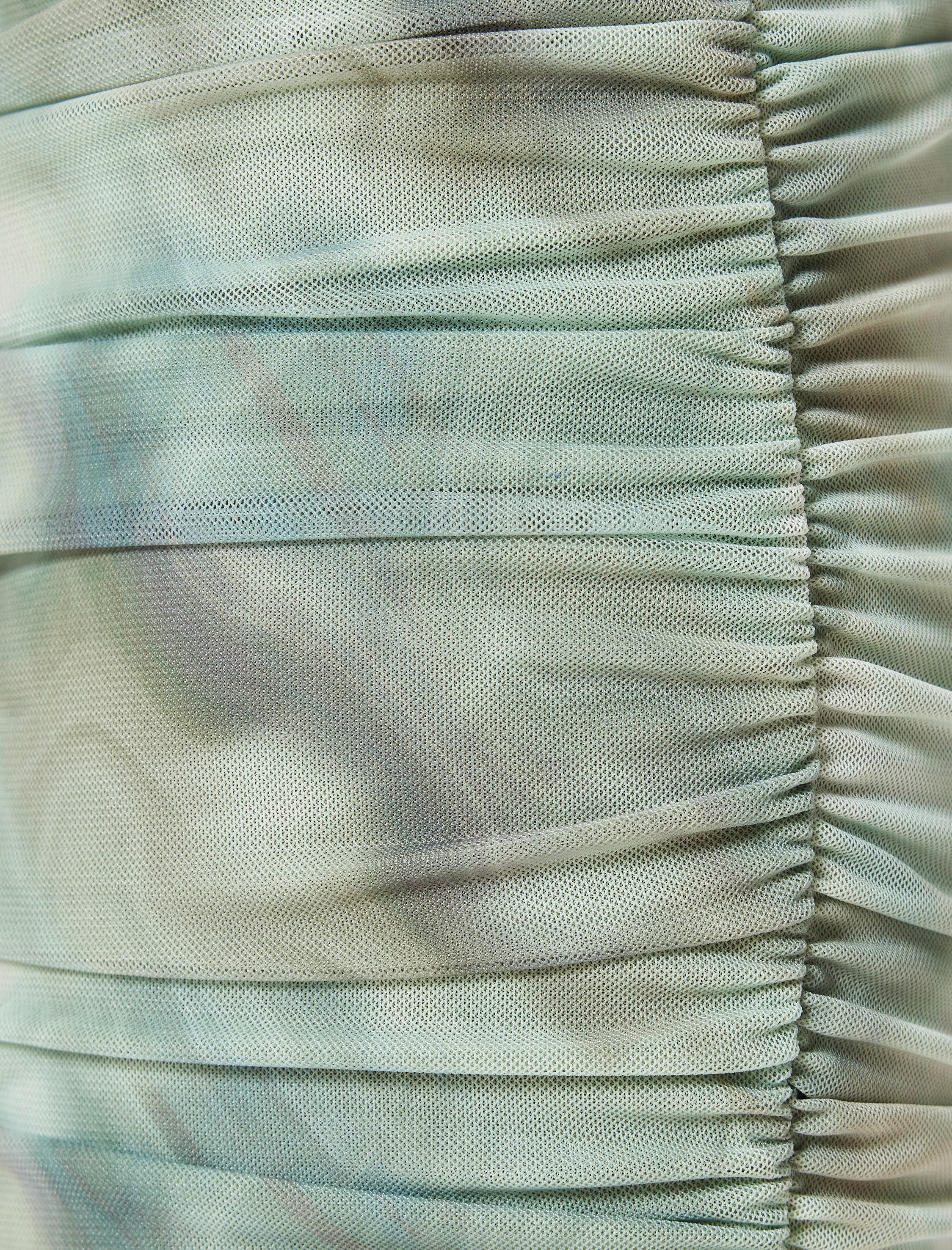   Tül Drapeli Mini Etek Astarlı