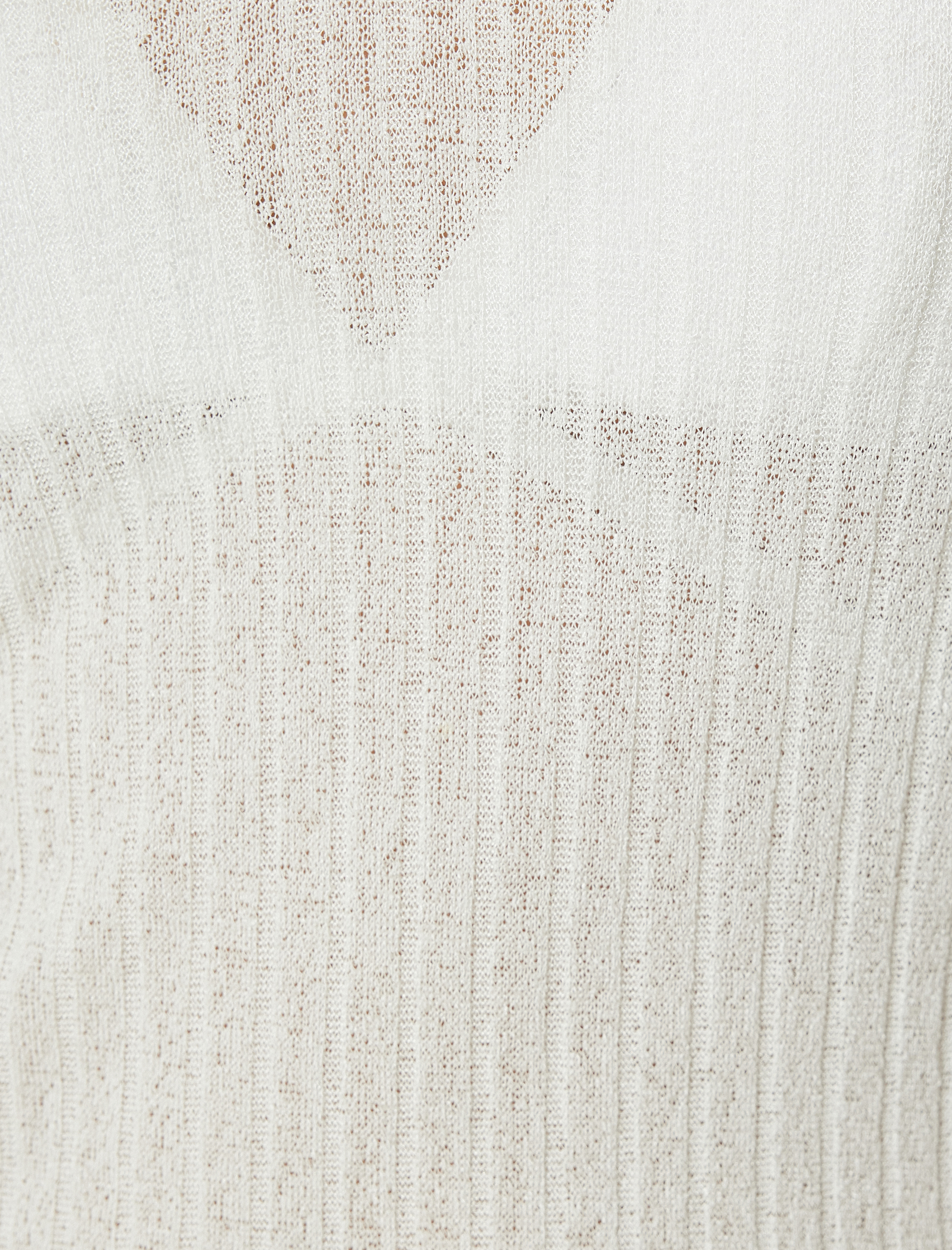   Yarı Transparan V Yaka Tişört Kısa Kollu Dokulu